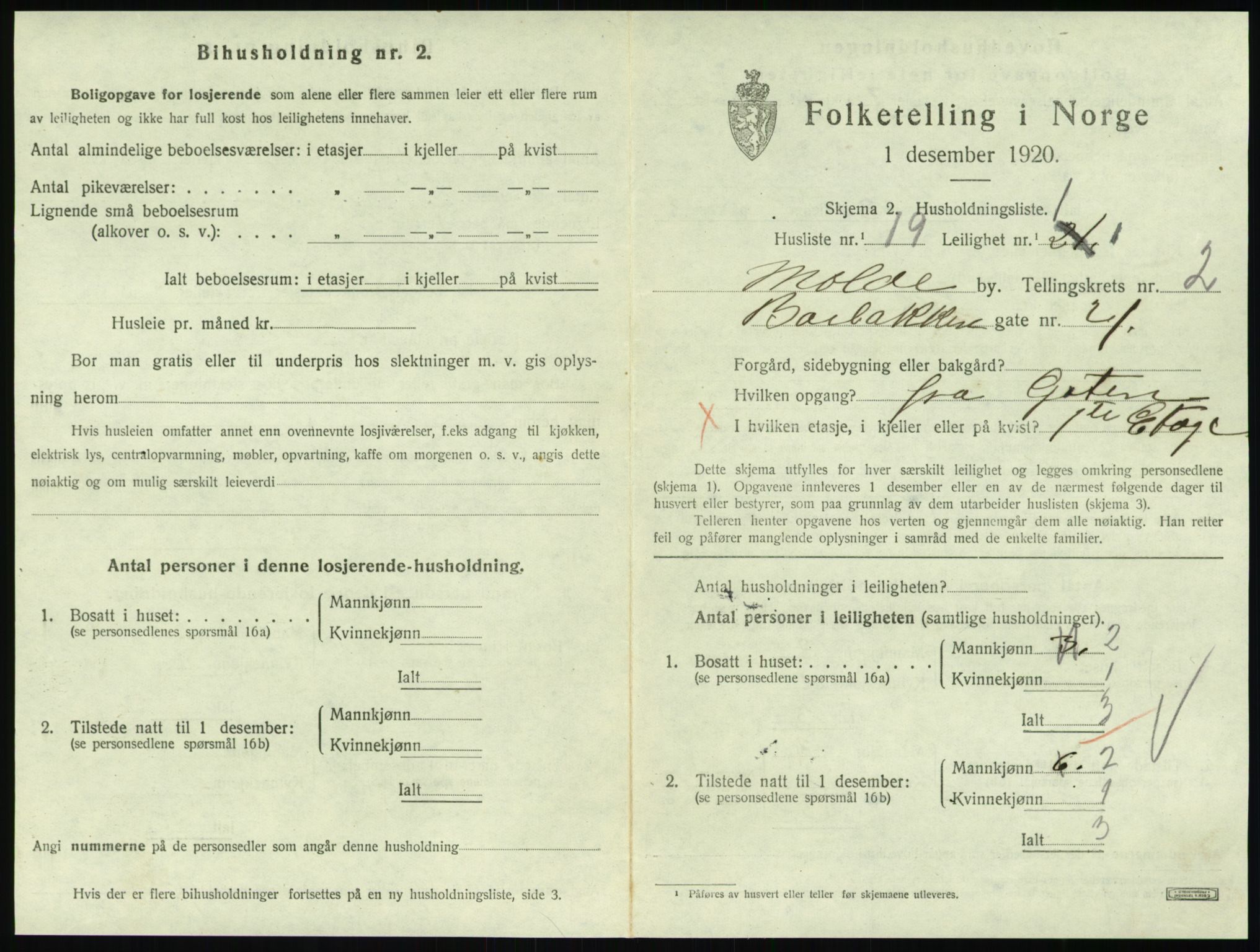 SAT, 1920 census for Molde, 1920, p. 1013