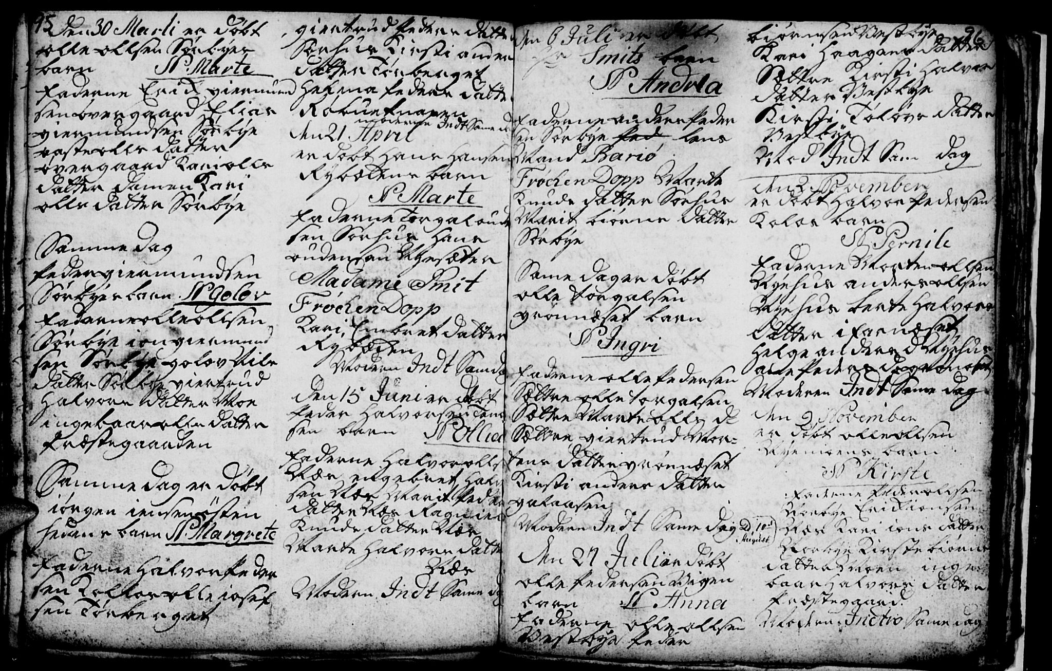 Trysil prestekontor, SAH/PREST-046/H/Ha/Hab/L0001: Parish register (copy) no. 1, 1781-1799, p. 95-96