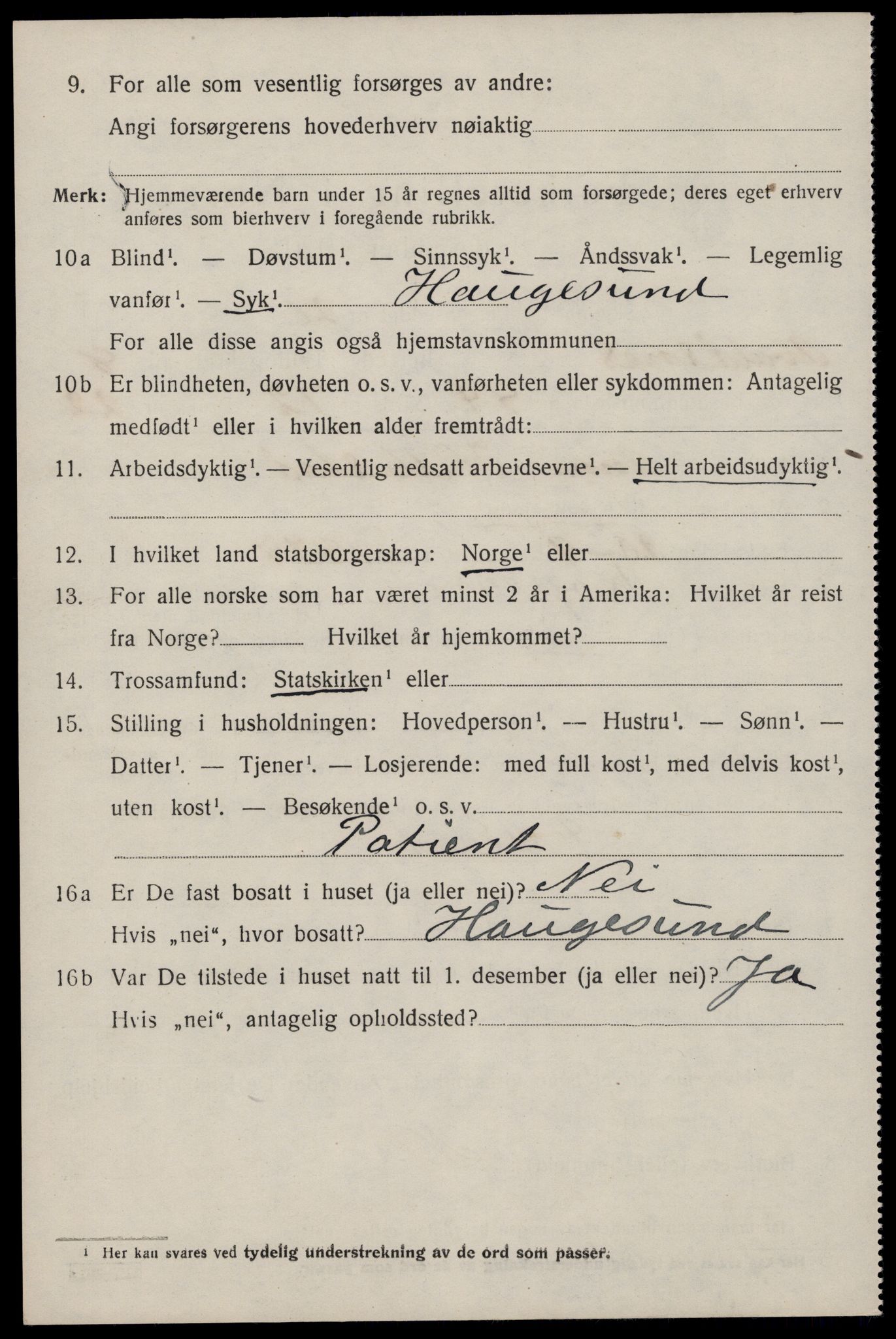 SAST, 1920 census for Avaldsnes, 1920, p. 7102