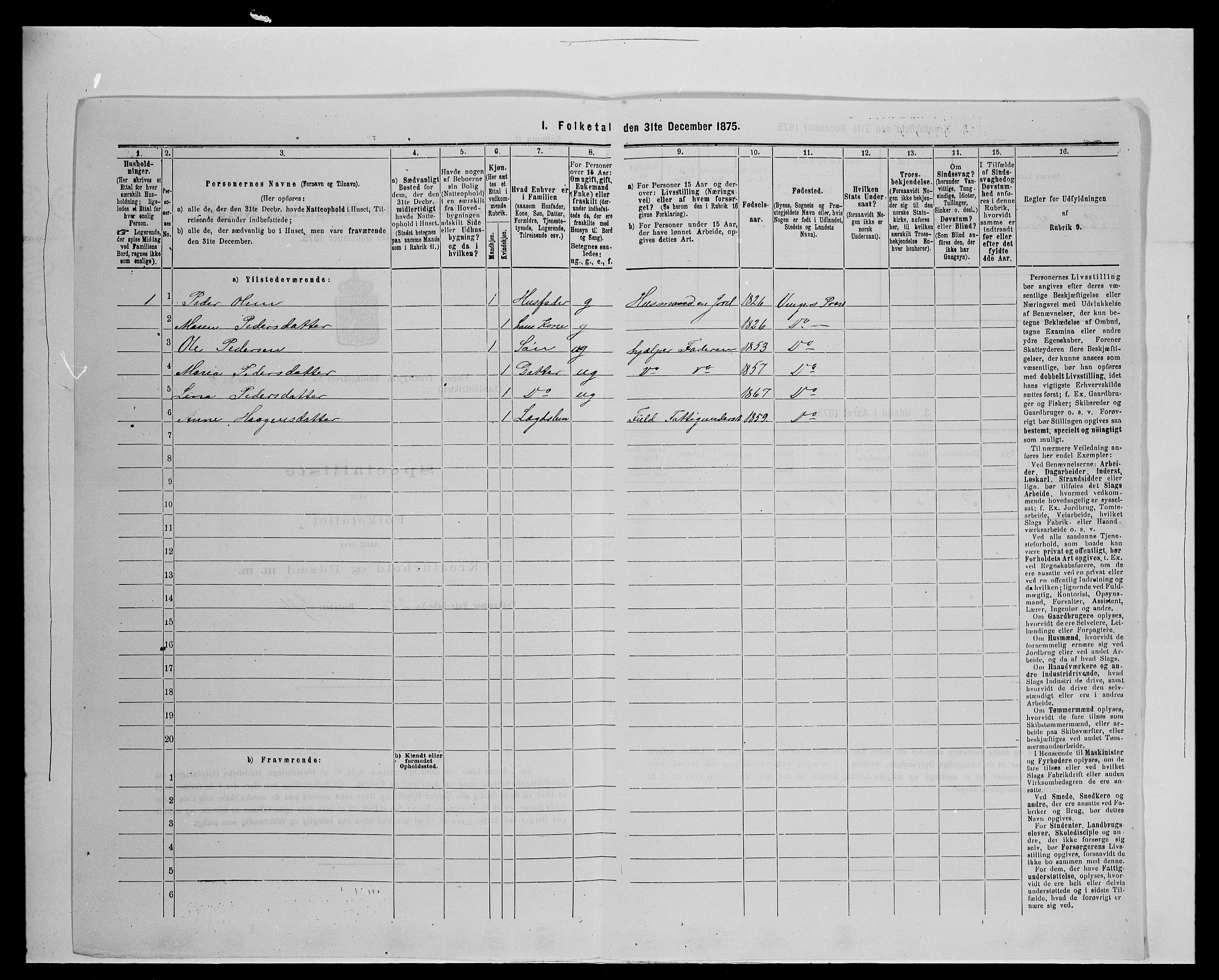 SAH, 1875 census for 0421L Vinger/Vinger og Austmarka, 1875, p. 615