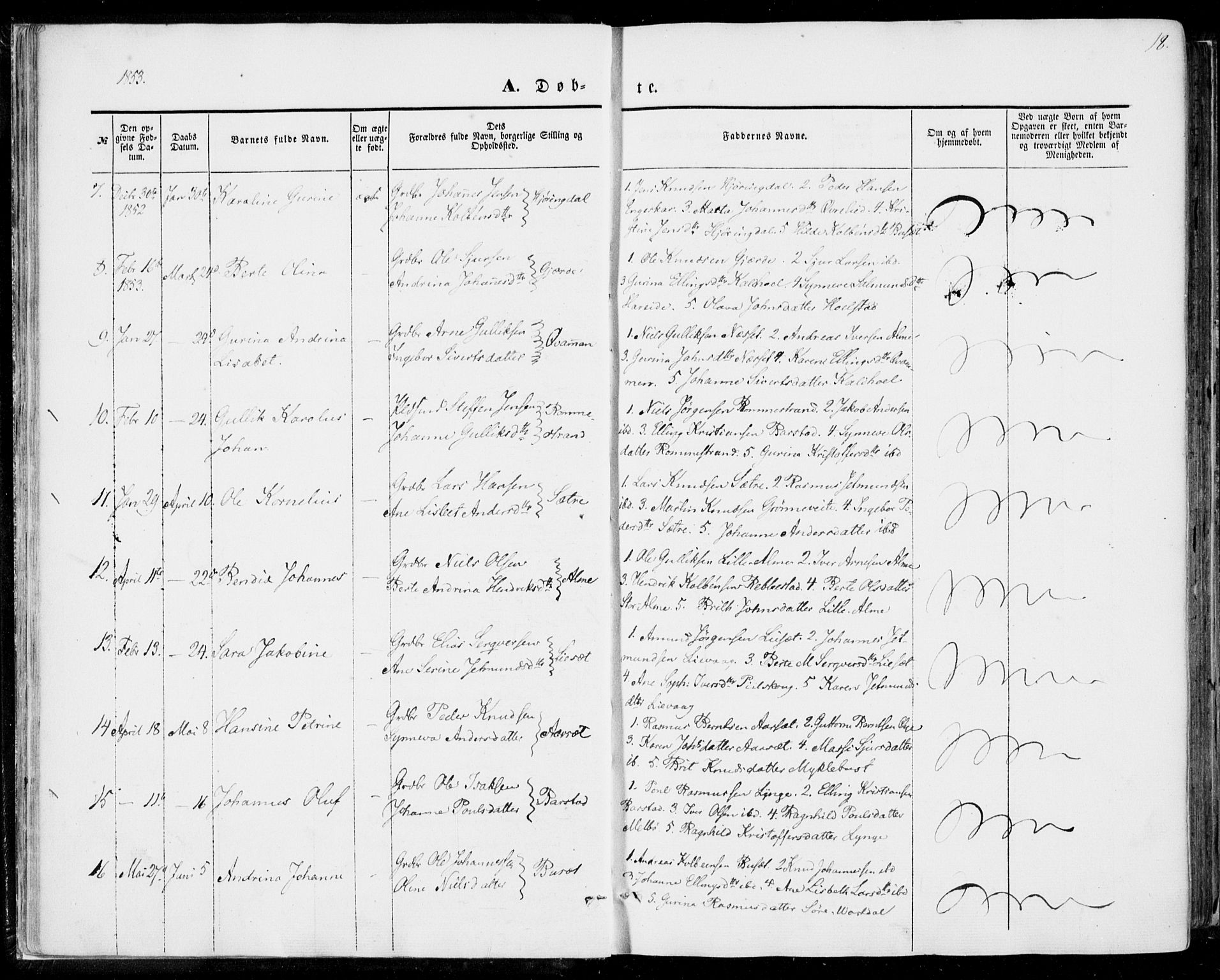 Ministerialprotokoller, klokkerbøker og fødselsregistre - Møre og Romsdal, SAT/A-1454/510/L0121: Parish register (official) no. 510A01, 1848-1877, p. 18
