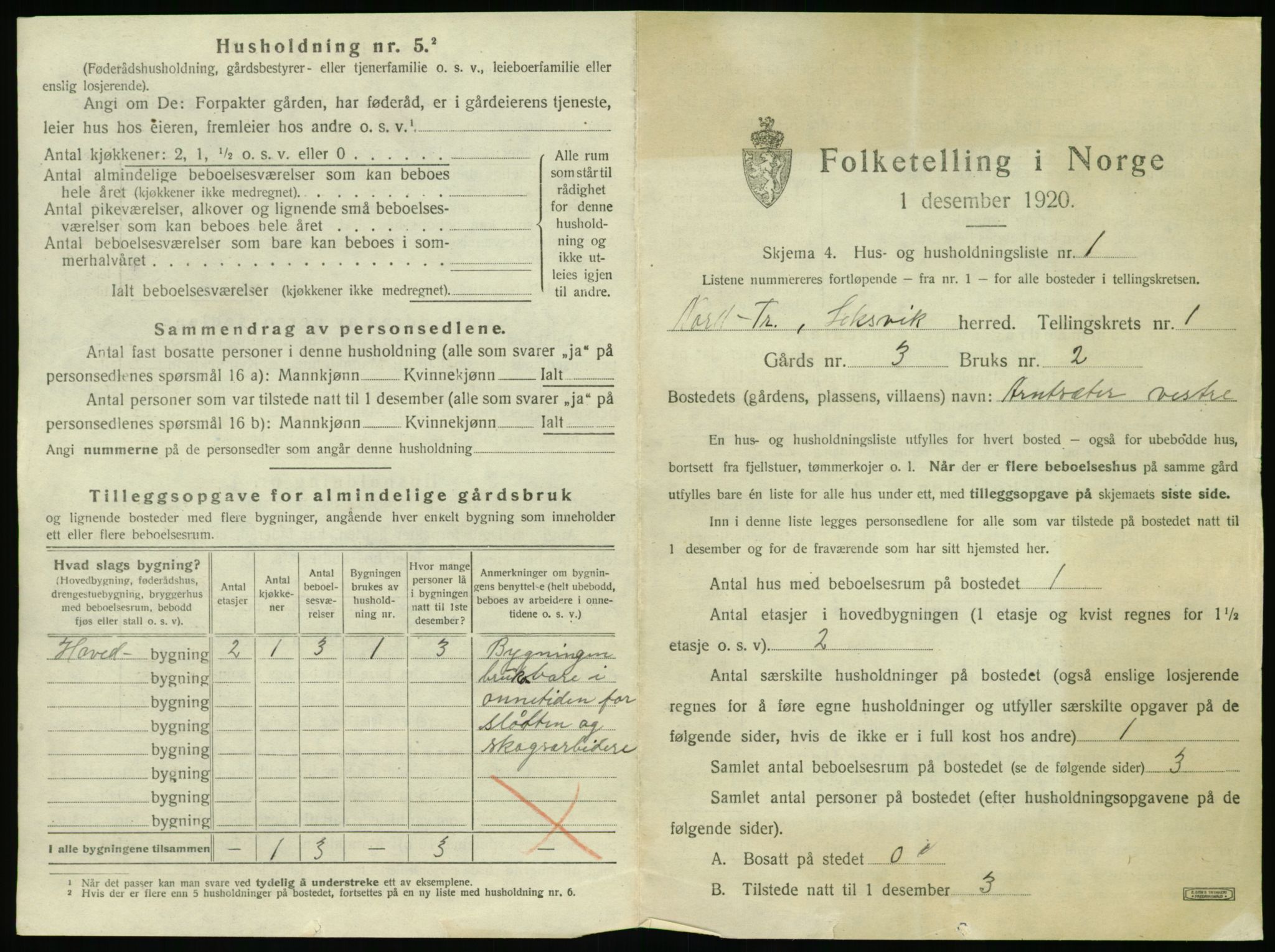 SAT, 1920 census for Leksvik, 1920, p. 46