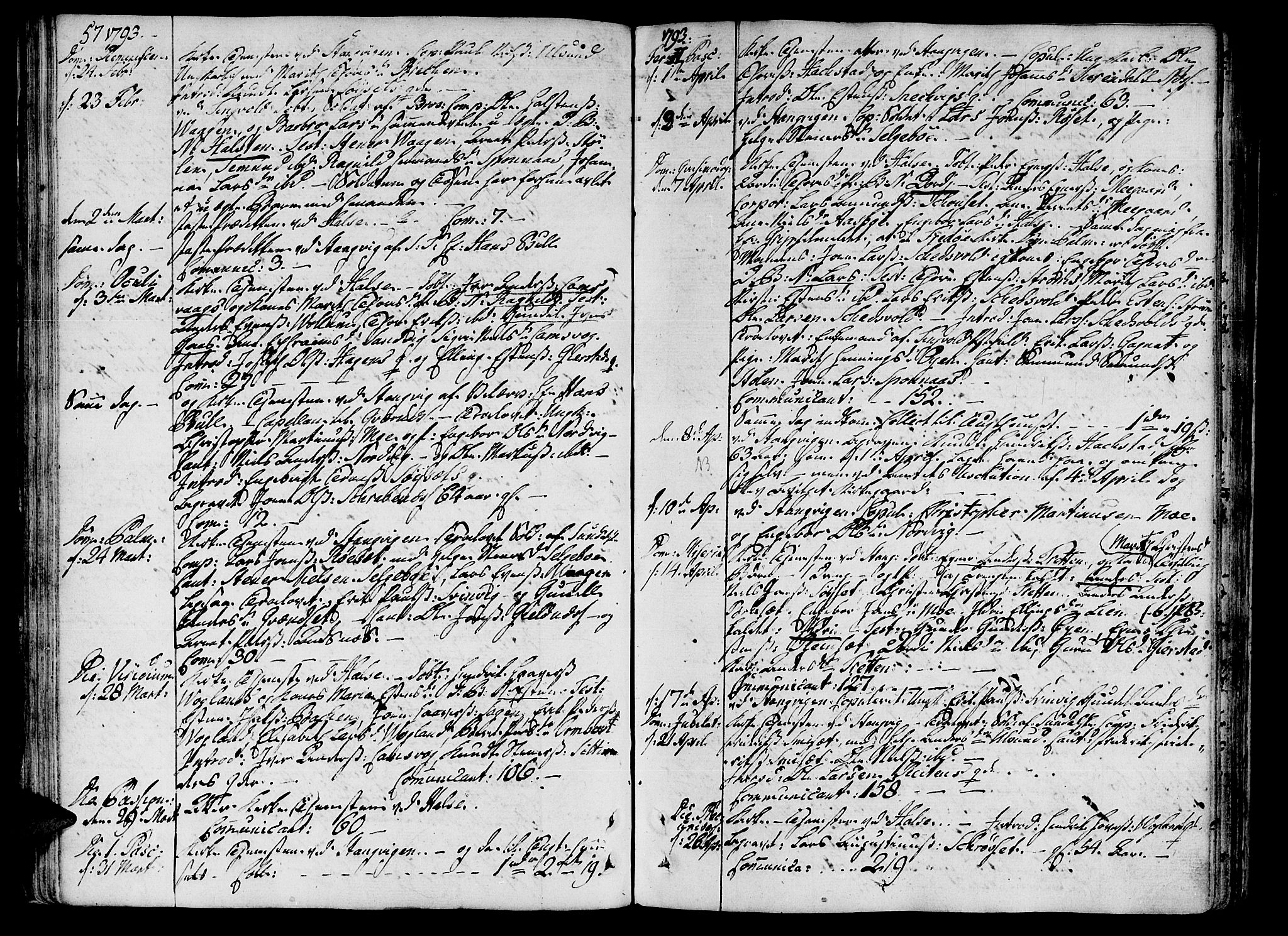 Ministerialprotokoller, klokkerbøker og fødselsregistre - Møre og Romsdal, AV/SAT-A-1454/592/L1022: Parish register (official) no. 592A01, 1784-1819, p. 57