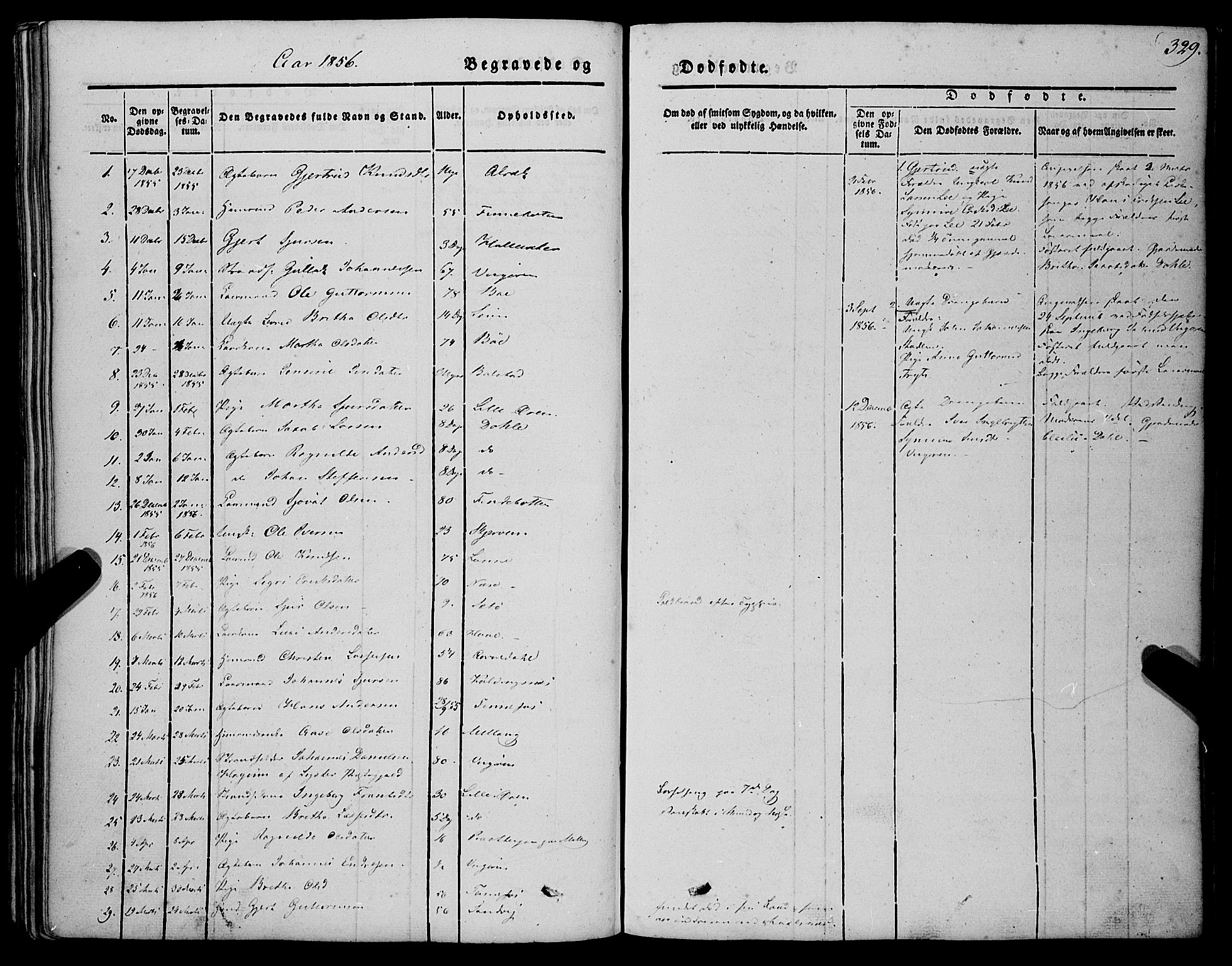 Vik sokneprestembete, SAB/A-81501: Parish register (official) no. A 8, 1846-1865, p. 329