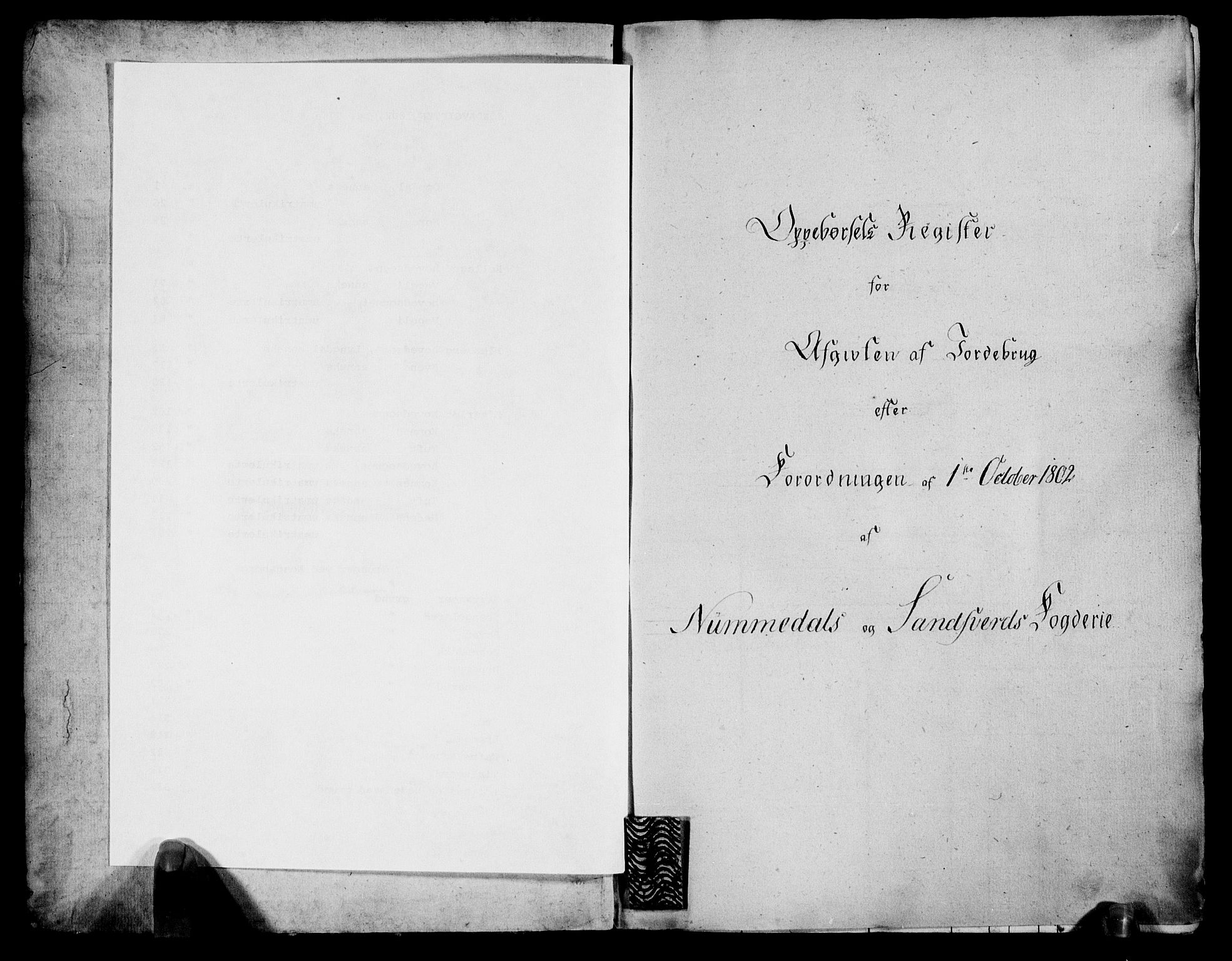 Rentekammeret inntil 1814, Realistisk ordnet avdeling, AV/RA-EA-4070/N/Ne/Nea/L0057a: Numedal og Sandsvær fogderi. Oppebørselsregister for fogderiets landdistrikter, 1803-1804, p. 2