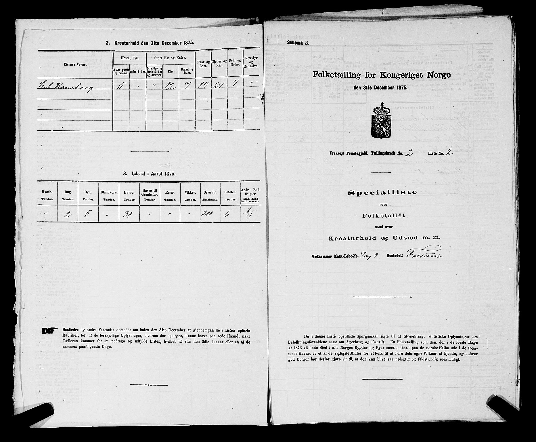 RA, 1875 census for 0224P Aurskog, 1875, p. 142