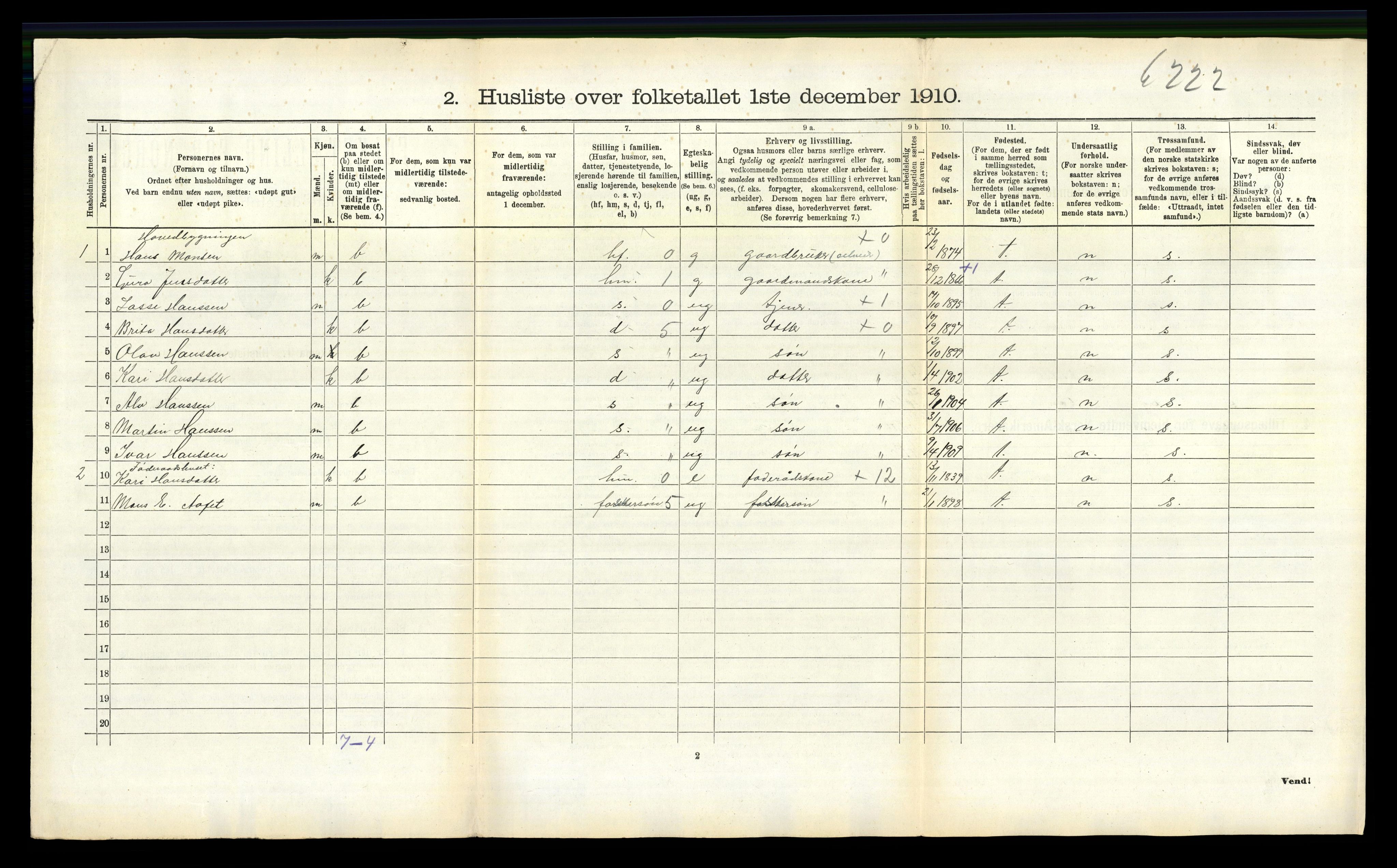 RA, 1910 census for Leikanger, 1910, p. 907