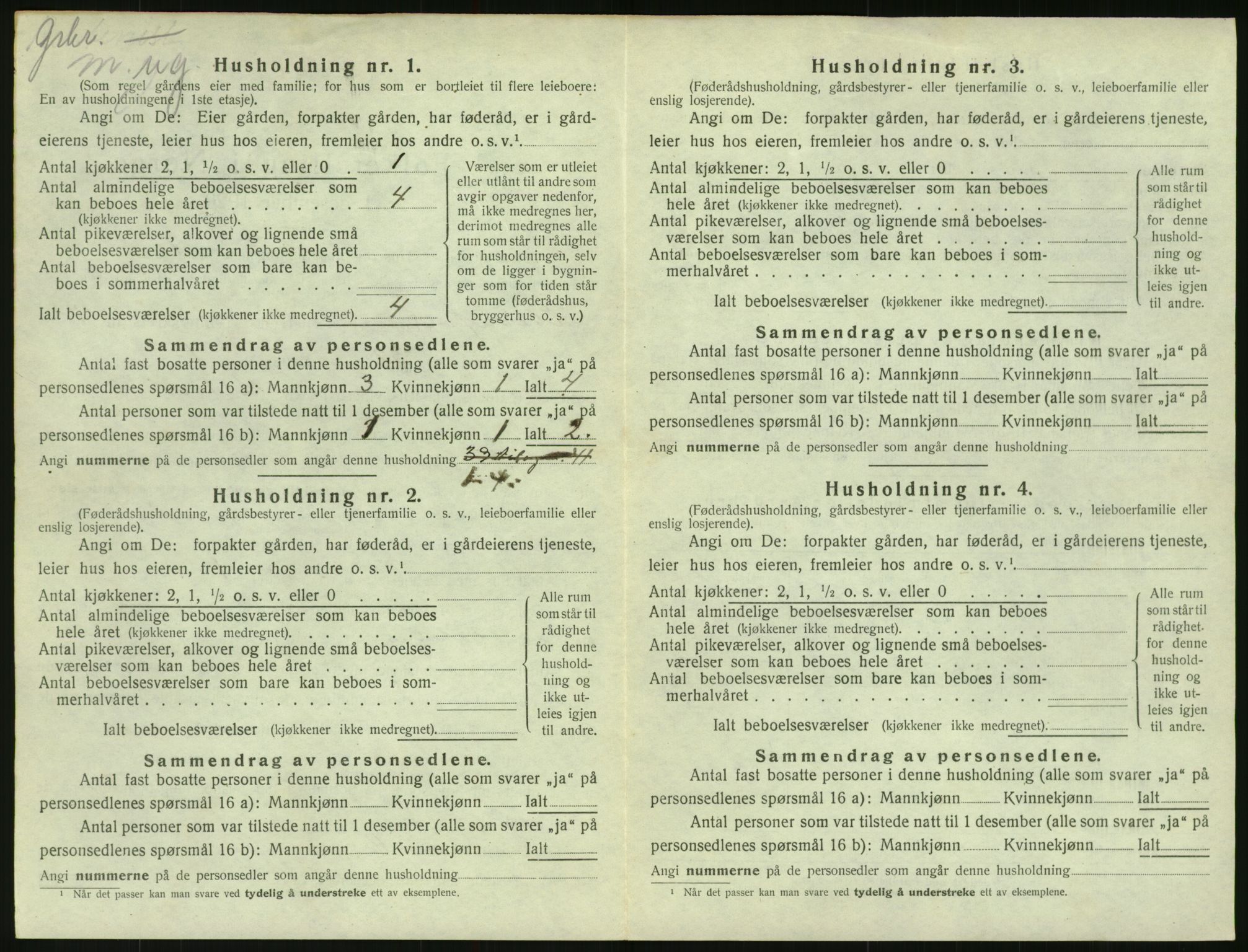 SAK, 1920 census for Herefoss, 1920, p. 41