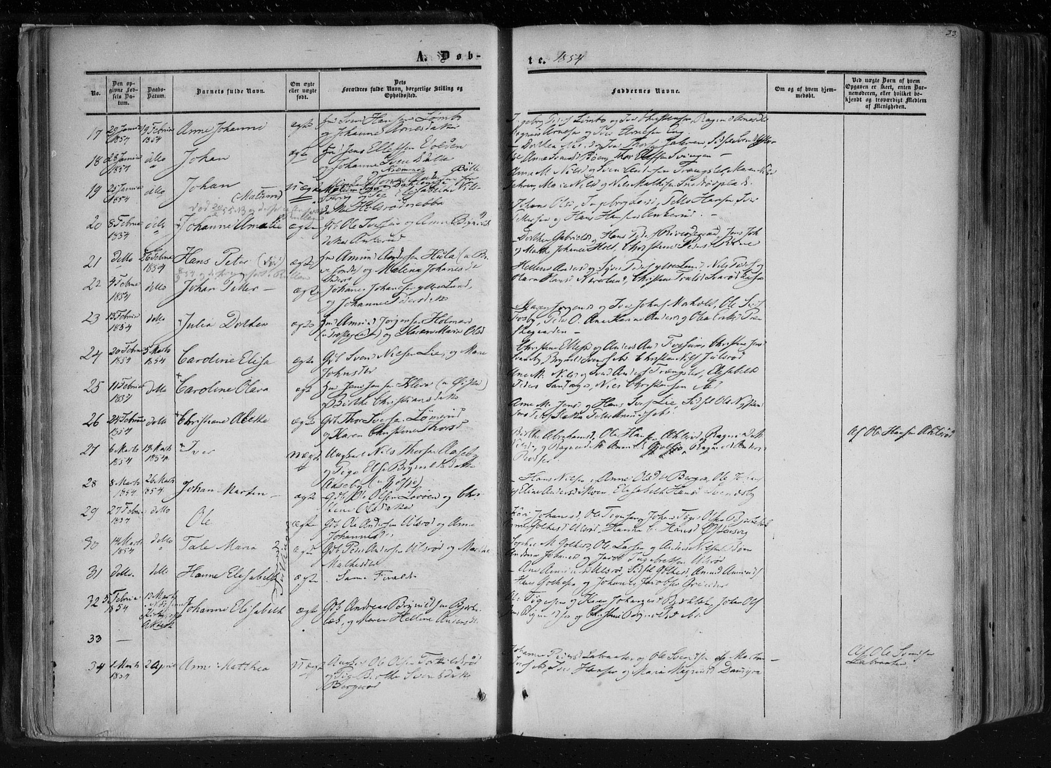 Aremark prestekontor Kirkebøker, SAO/A-10899/F/Fc/L0003: Parish register (official) no. III 3, 1850-1865, p. 33