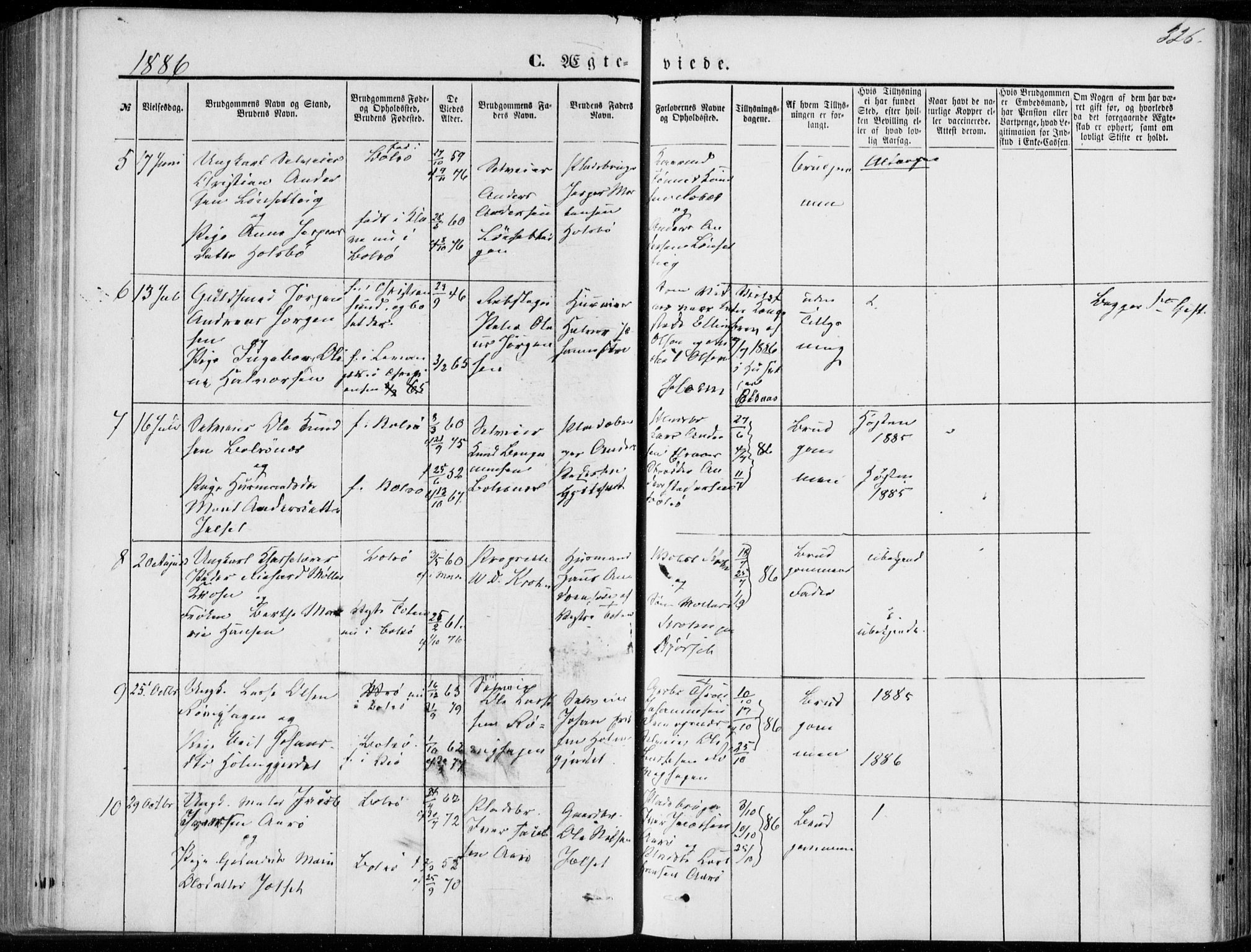 Ministerialprotokoller, klokkerbøker og fødselsregistre - Møre og Romsdal, SAT/A-1454/555/L0655: Parish register (official) no. 555A05, 1869-1886, p. 326