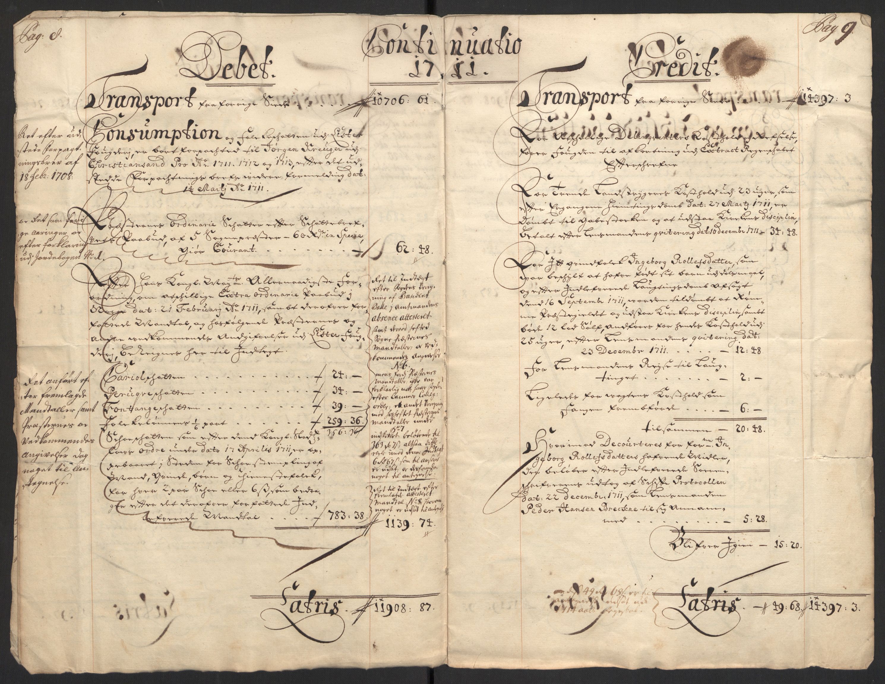 Rentekammeret inntil 1814, Reviderte regnskaper, Fogderegnskap, AV/RA-EA-4092/R43/L2554: Fogderegnskap Lista og Mandal, 1711, p. 7