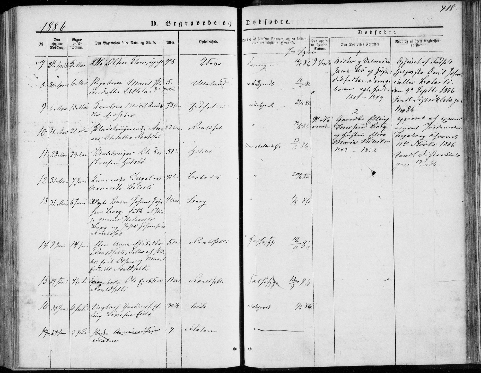 Ministerialprotokoller, klokkerbøker og fødselsregistre - Møre og Romsdal, AV/SAT-A-1454/557/L0681: Parish register (official) no. 557A03, 1869-1886, p. 418