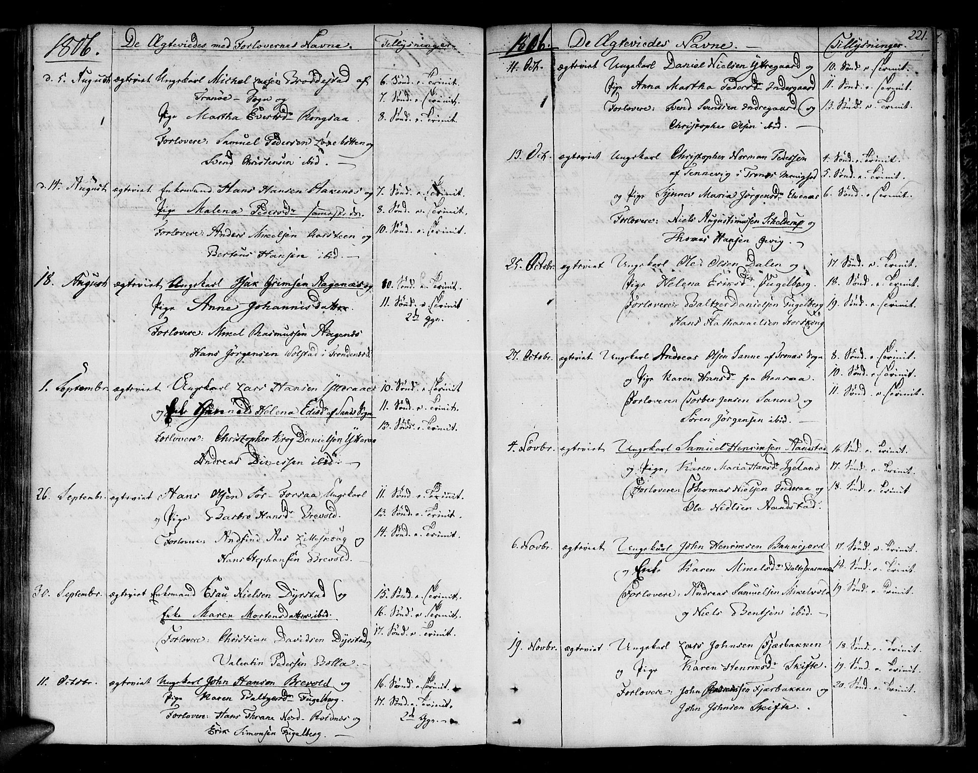 Ibestad sokneprestembete, SATØ/S-0077/H/Ha/Haa/L0004kirke: Parish register (official) no. 4, 1801-1824, p. 221