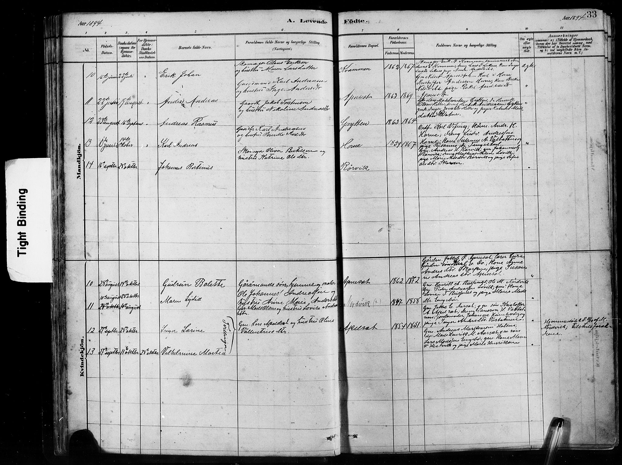 Førde sokneprestembete, SAB/A-79901/H/Hab/Habe/L0001: Parish register (copy) no. E 1, 1881-1920, p. 33