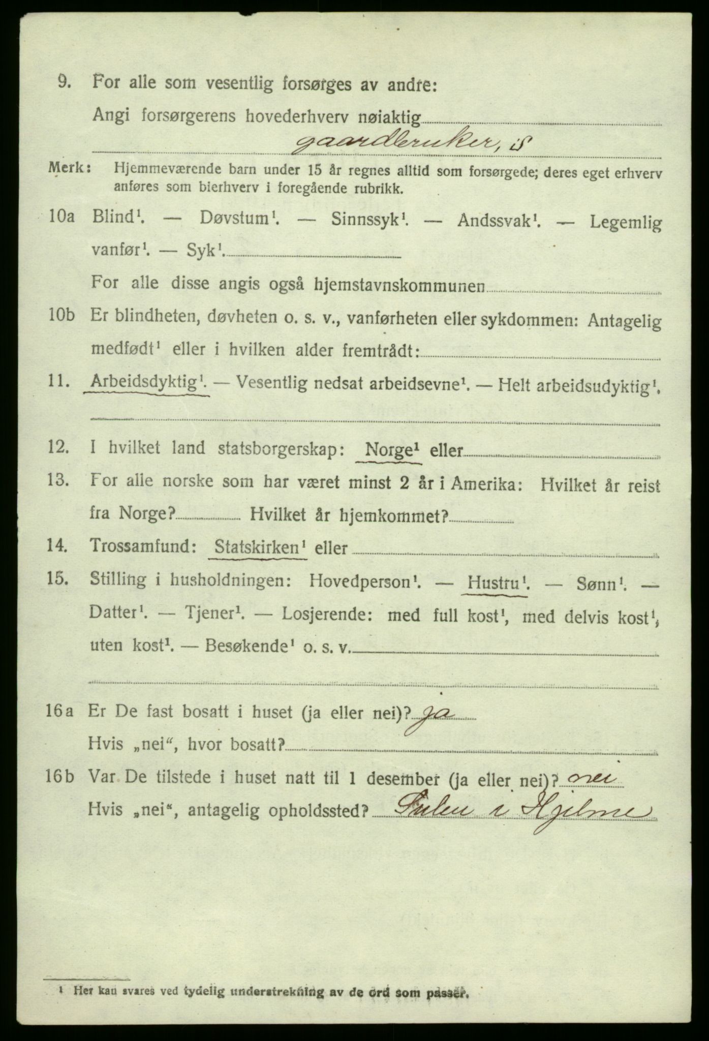 SAB, 1920 census for Hjelme, 1920, p. 357