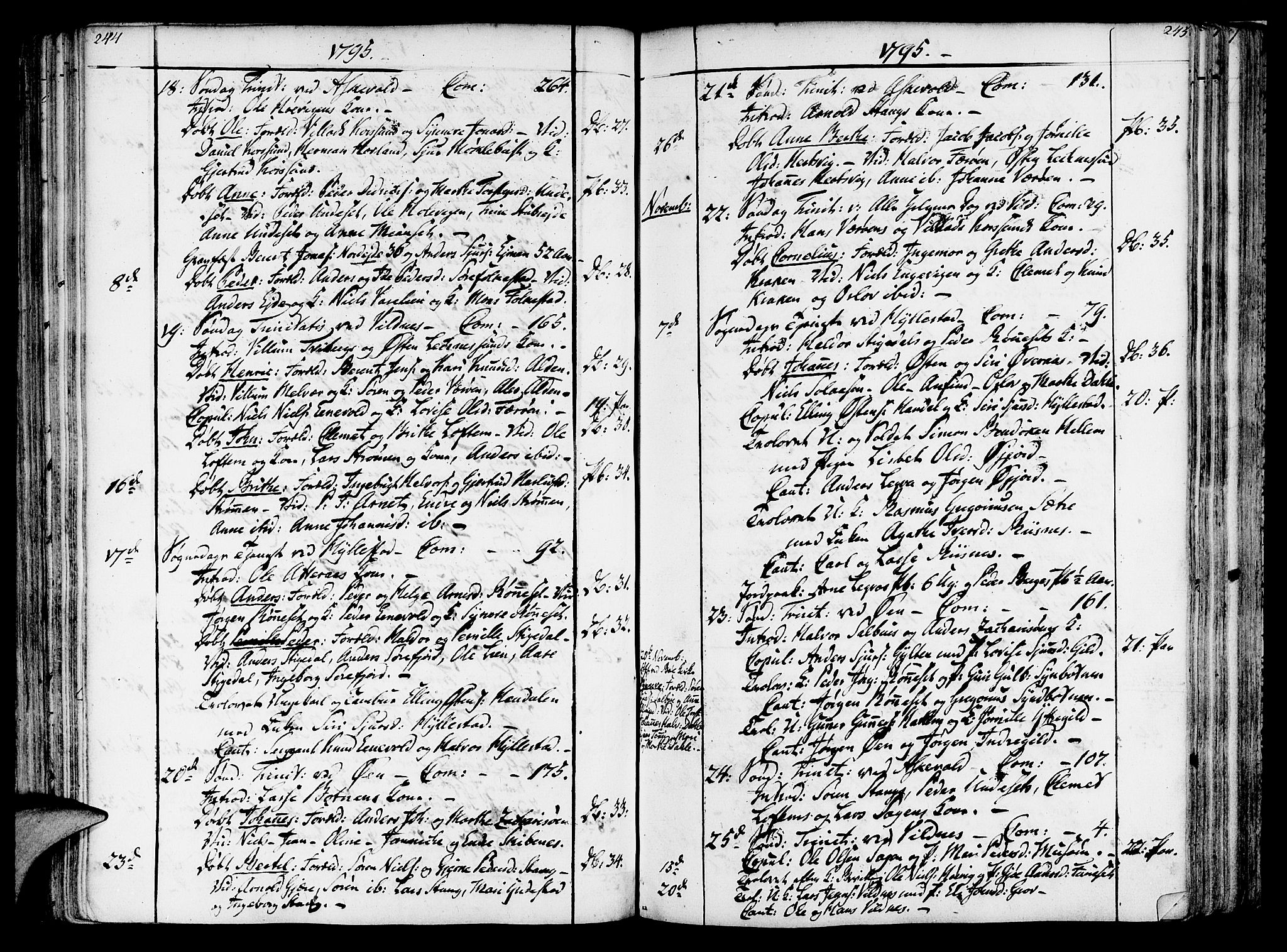 Askvoll sokneprestembete, SAB/A-79501/H/Haa/Haaa/L0009: Parish register (official) no. A 9, 1776-1821, p. 244-245