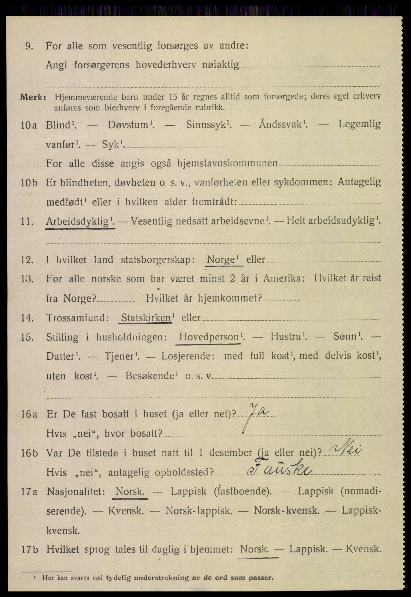 SAT, 1920 census for Sørfold, 1920, p. 6210