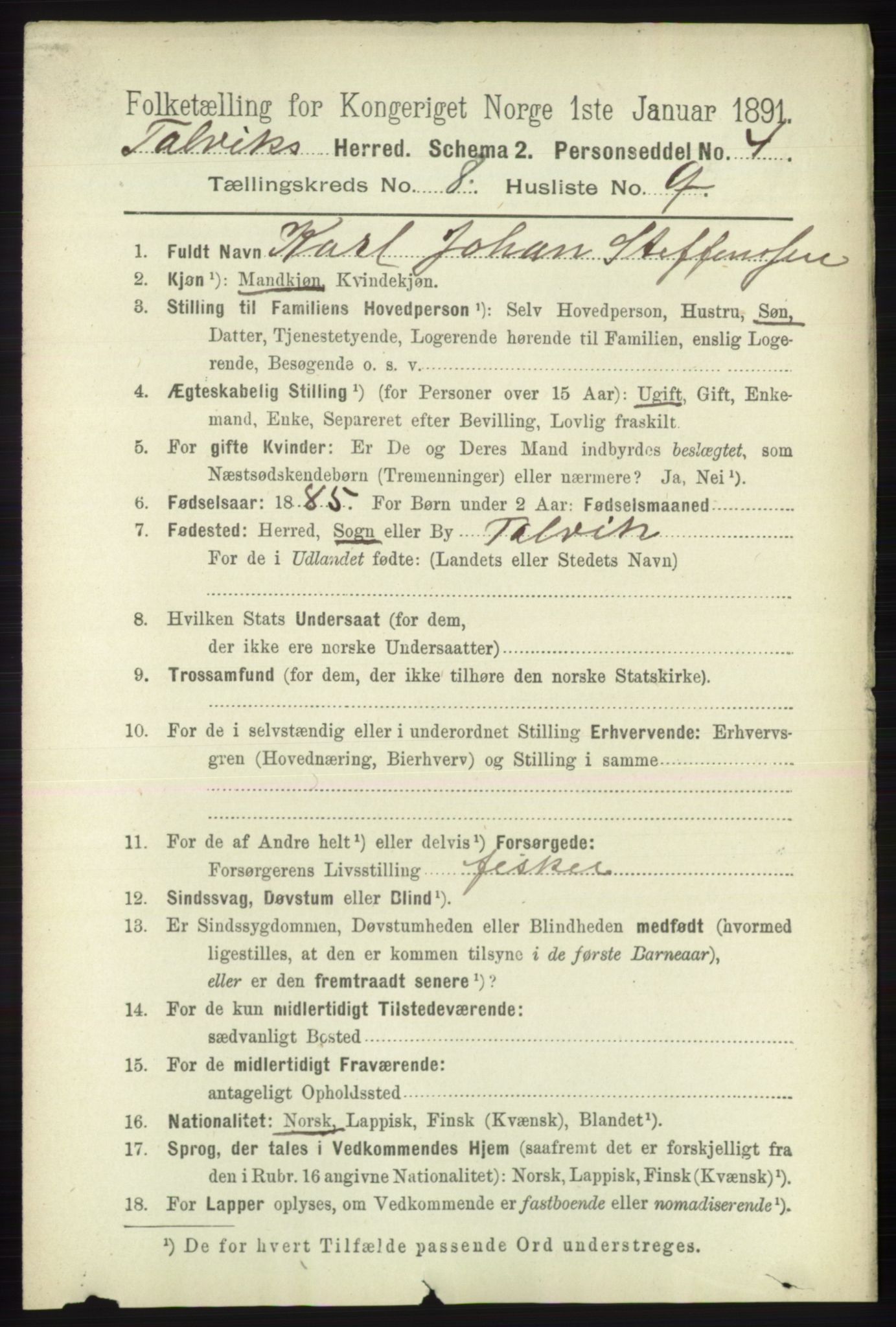 RA, 1891 census for 2013 Talvik, 1891, p. 2102