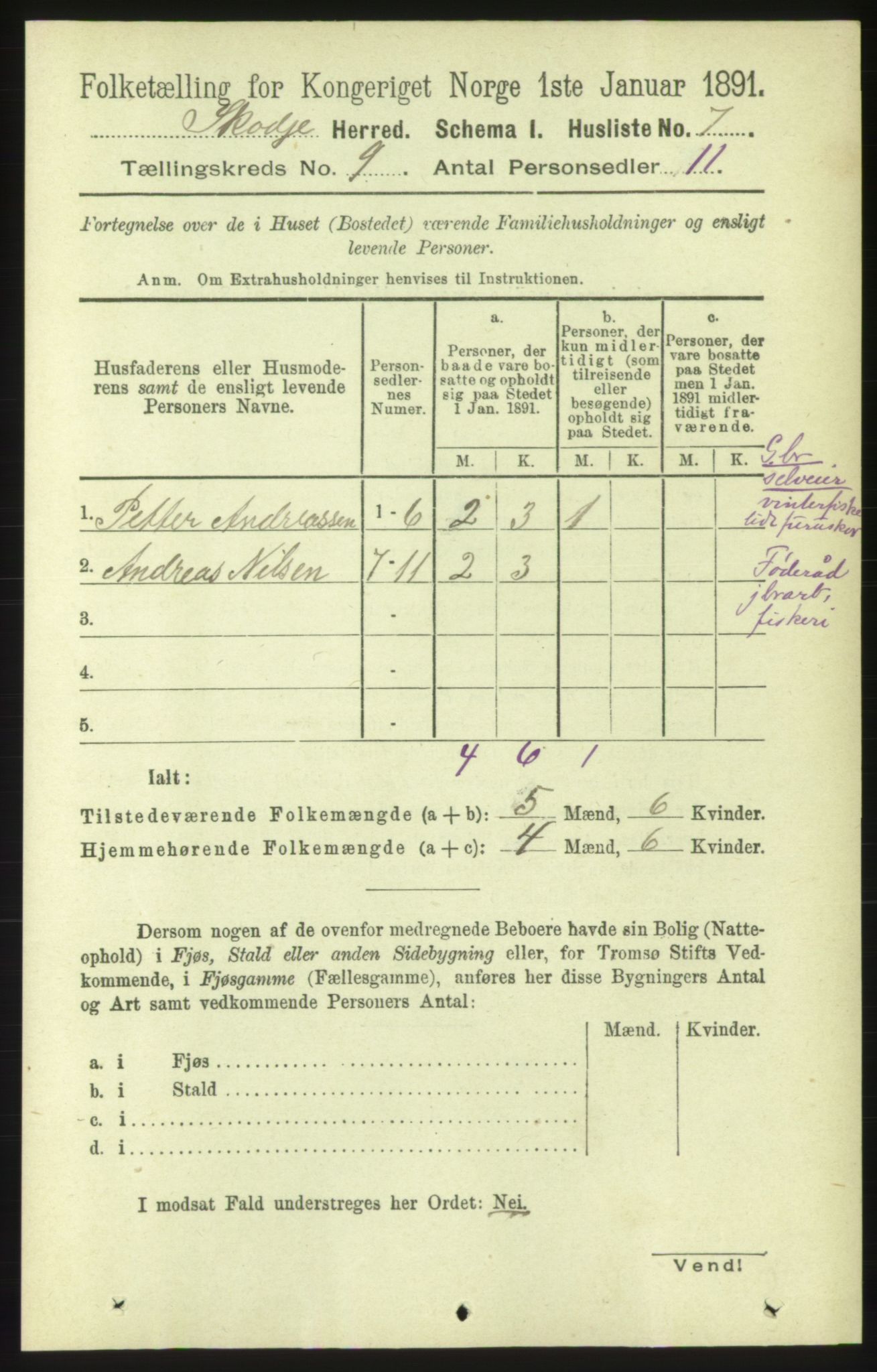 RA, 1891 census for 1529 Skodje, 1891, p. 1847