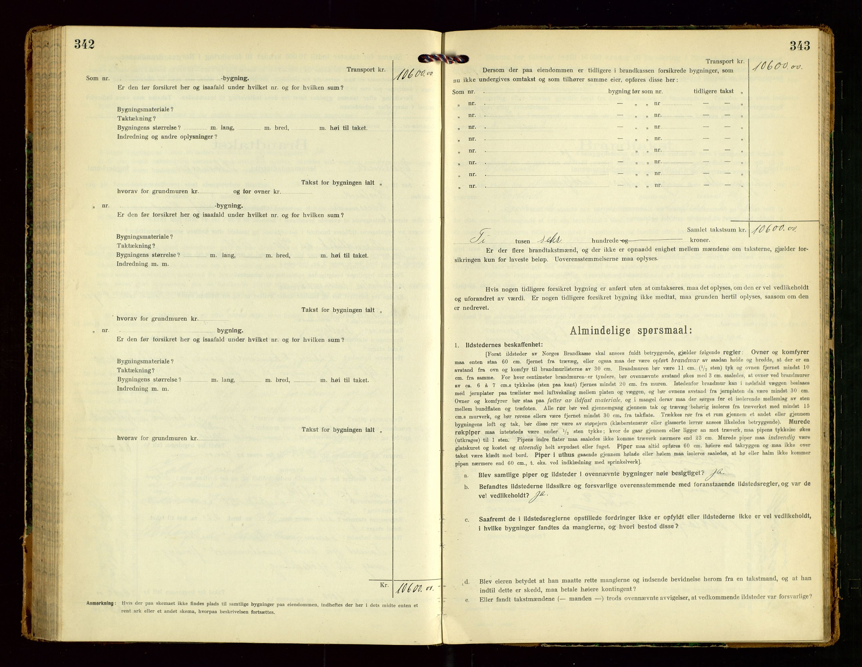 Eigersund lensmannskontor, AV/SAST-A-100171/Gob/L0003: "Brandtakstprotokol", 1917-1920, p. 342-343