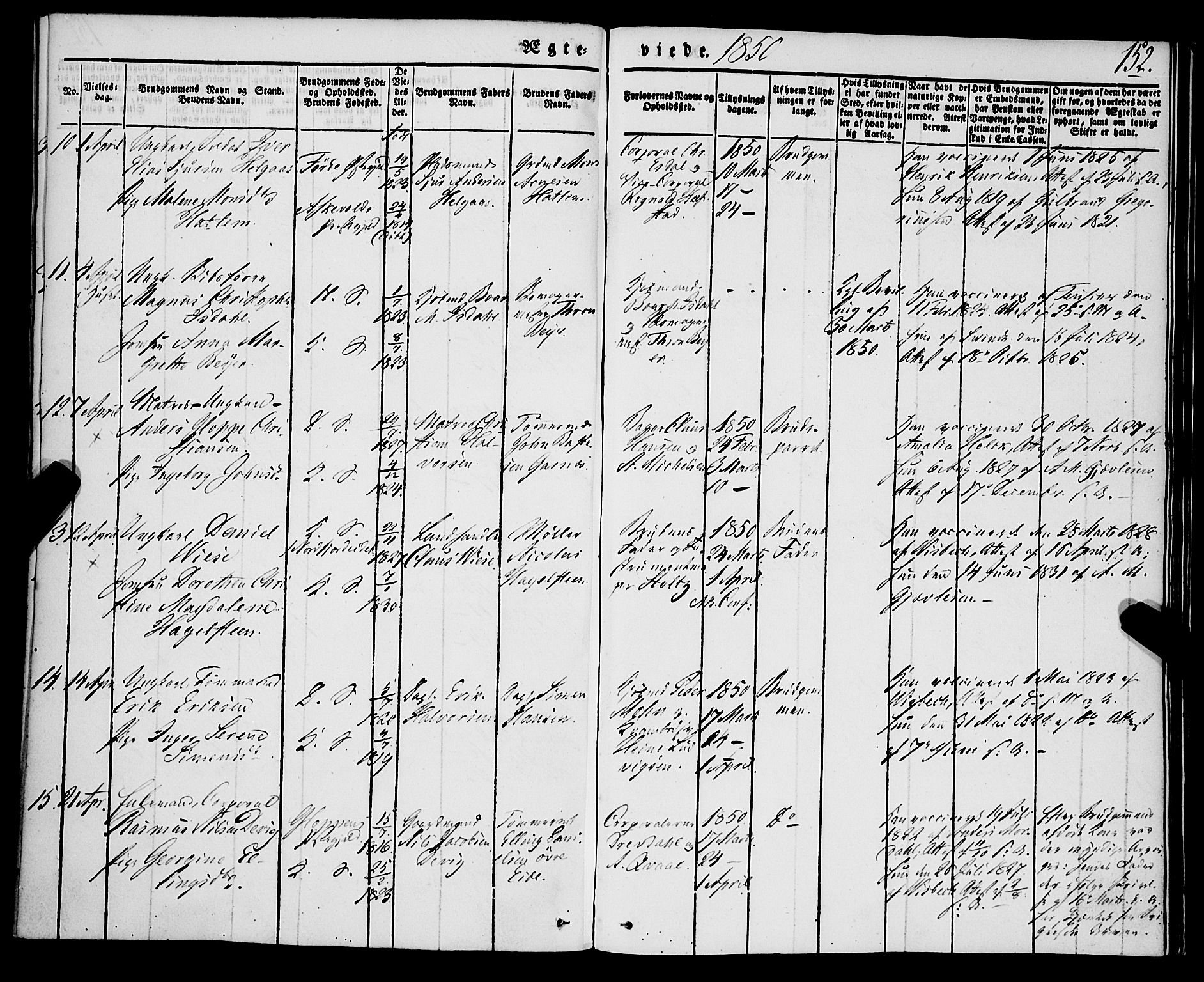 Korskirken sokneprestembete, SAB/A-76101/H/Haa/L0034: Parish register (official) no. D 1, 1832-1852, p. 152