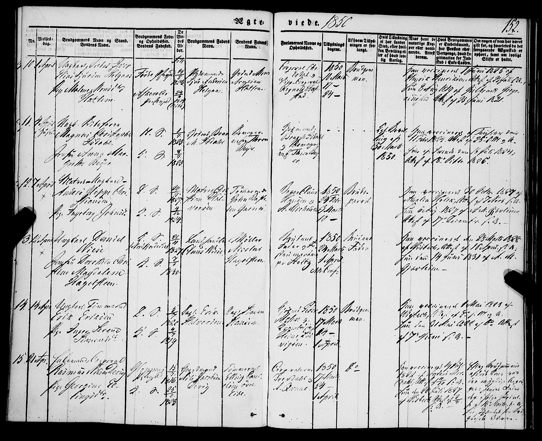 Korskirken sokneprestembete, AV/SAB-A-76101/H/Haa/L0034: Parish register (official) no. D 1, 1832-1852, p. 152