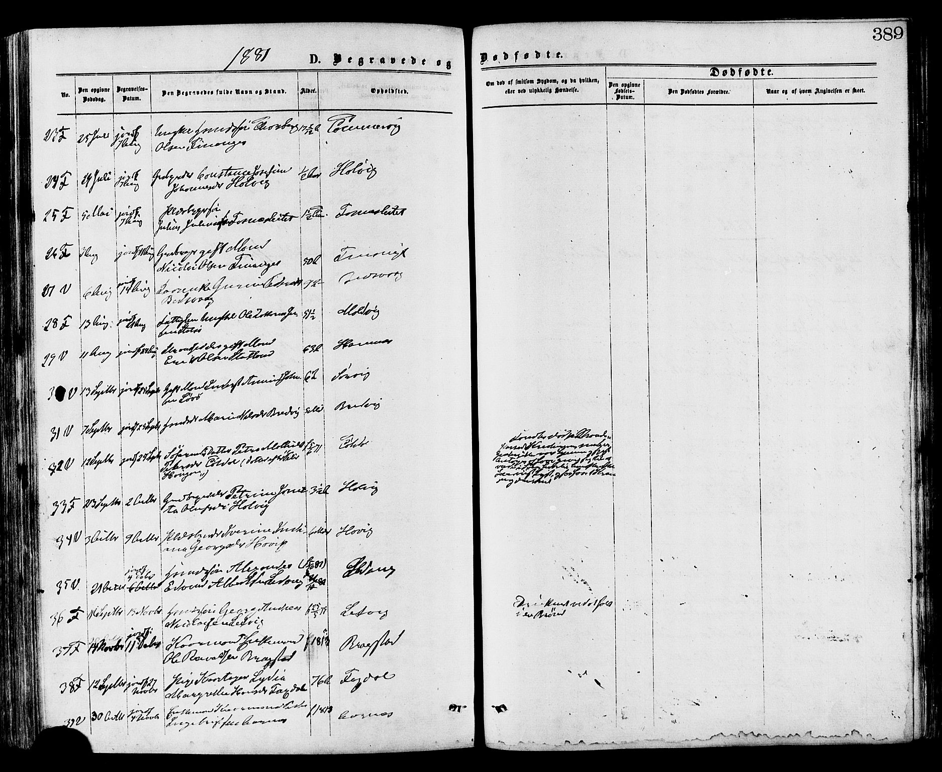 Ministerialprotokoller, klokkerbøker og fødselsregistre - Nord-Trøndelag, SAT/A-1458/773/L0616: Parish register (official) no. 773A07, 1870-1887, p. 389