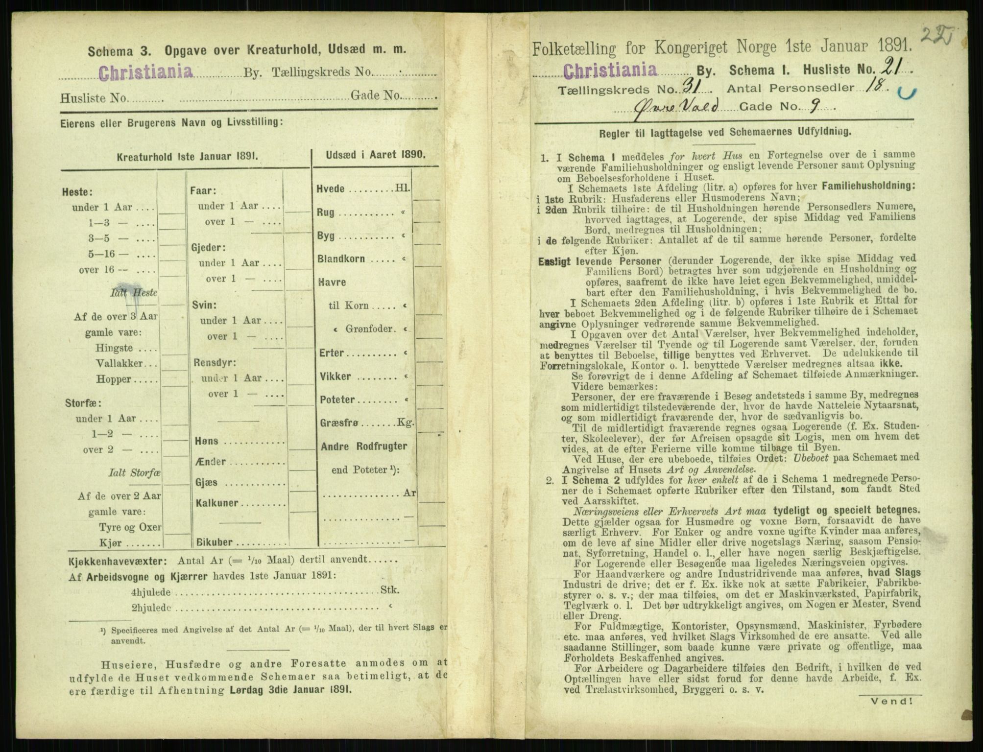 RA, 1891 census for 0301 Kristiania, 1891, p. 15890