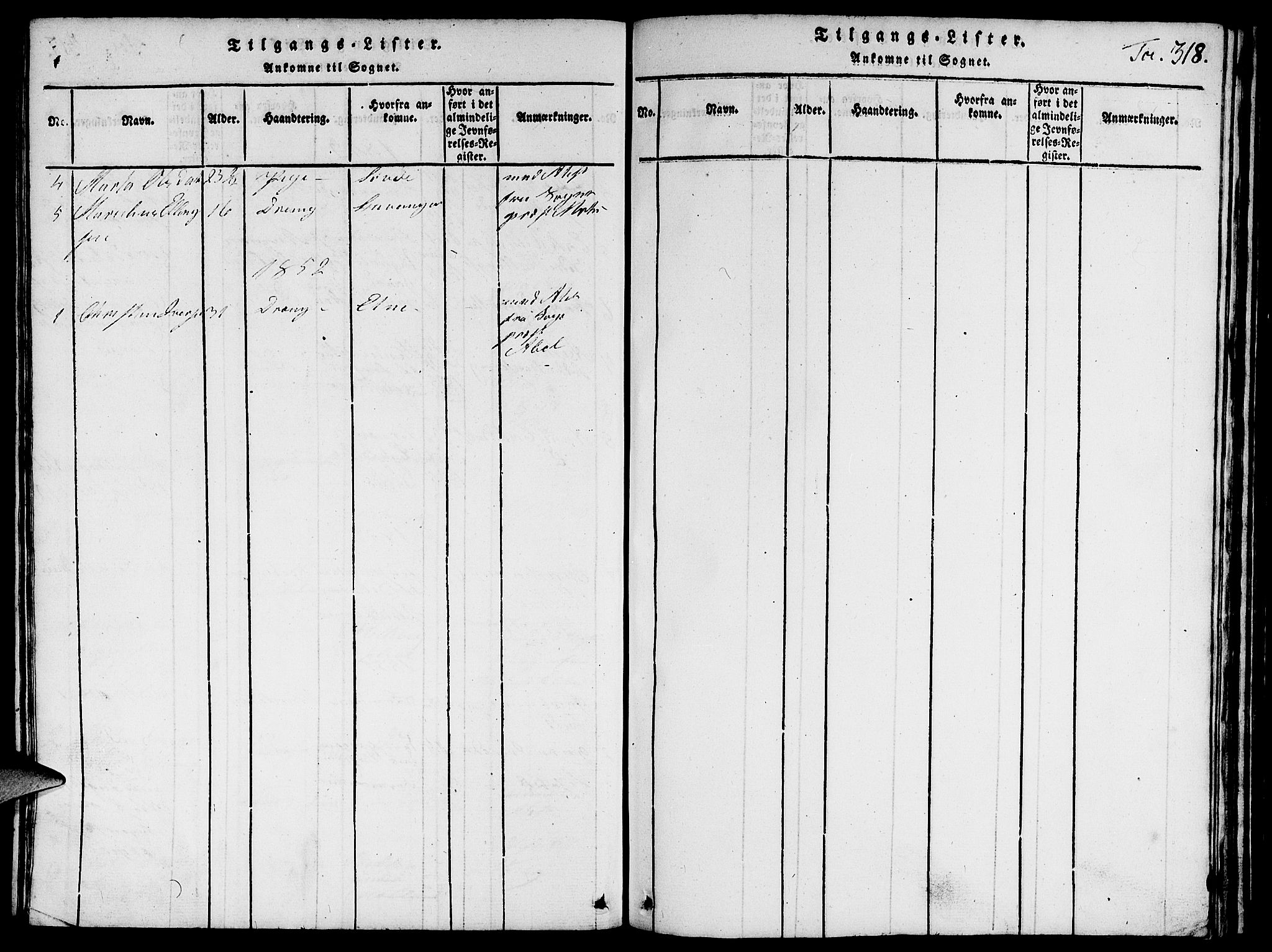 Vikedal sokneprestkontor, AV/SAST-A-101840/01/V: Parish register (copy) no. B 1, 1816-1853, p. 318