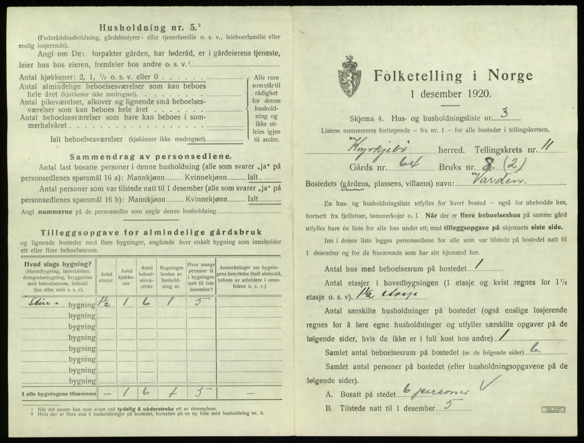 SAB, 1920 census for Kyrkjebø, 1920, p. 711