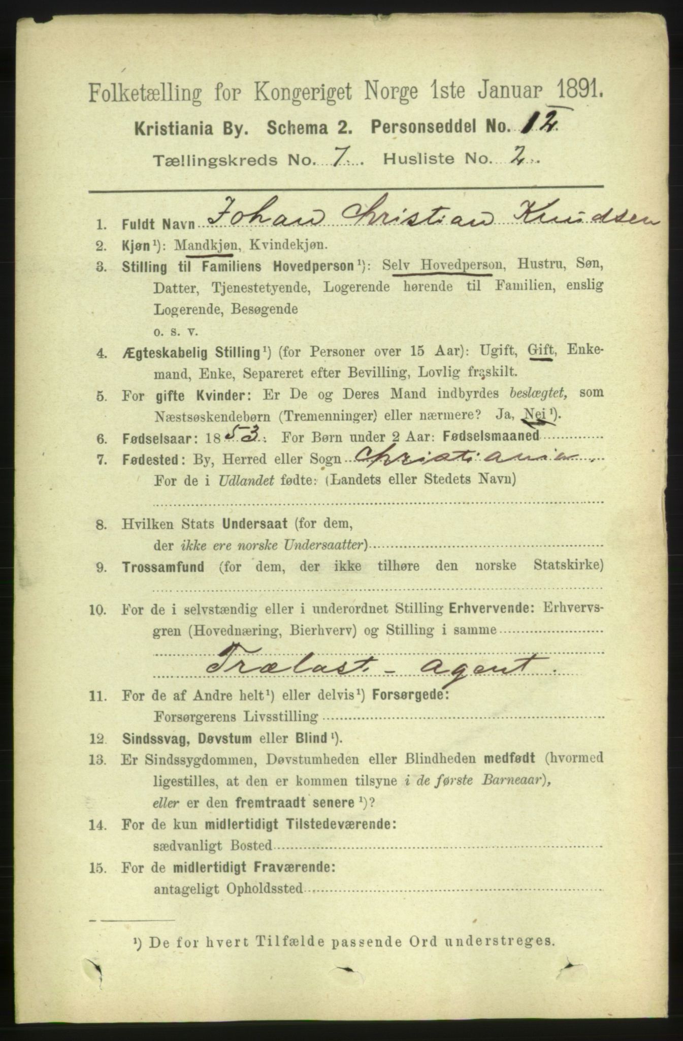 RA, 1891 census for 0301 Kristiania, 1891, p. 2798