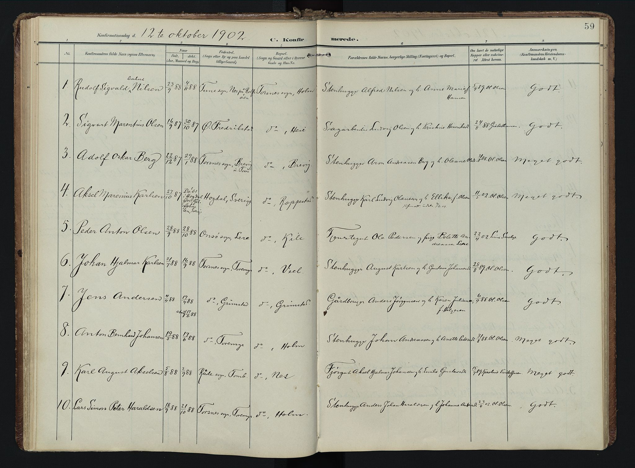 Borge prestekontor Kirkebøker, AV/SAO-A-10903/F/Fb/L0004: Parish register (official) no. II 4, 1902-1914, p. 59