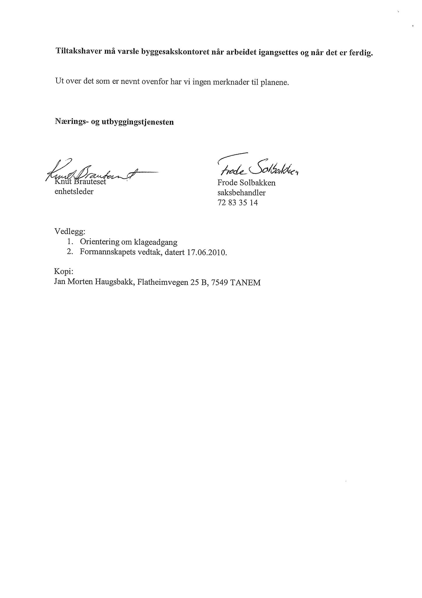 Klæbu Kommune, TRKO/KK/02-FS/L003: Formannsskapet - Møtedokumenter, 2010, p. 2016