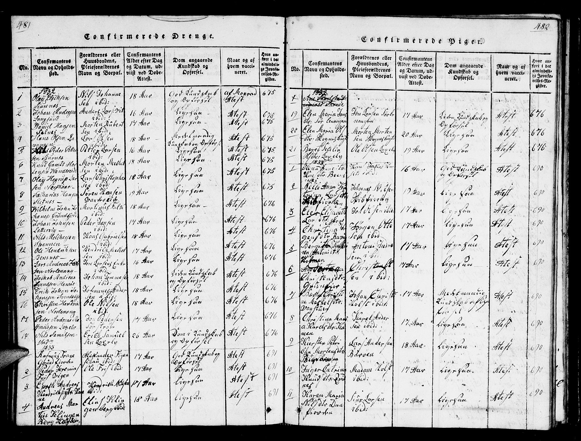 Karlsøy sokneprestembete, SATØ/S-1299/H/Ha/Hab/L0001klokker: Parish register (copy) no. 1, 1821-1840, p. 481-482