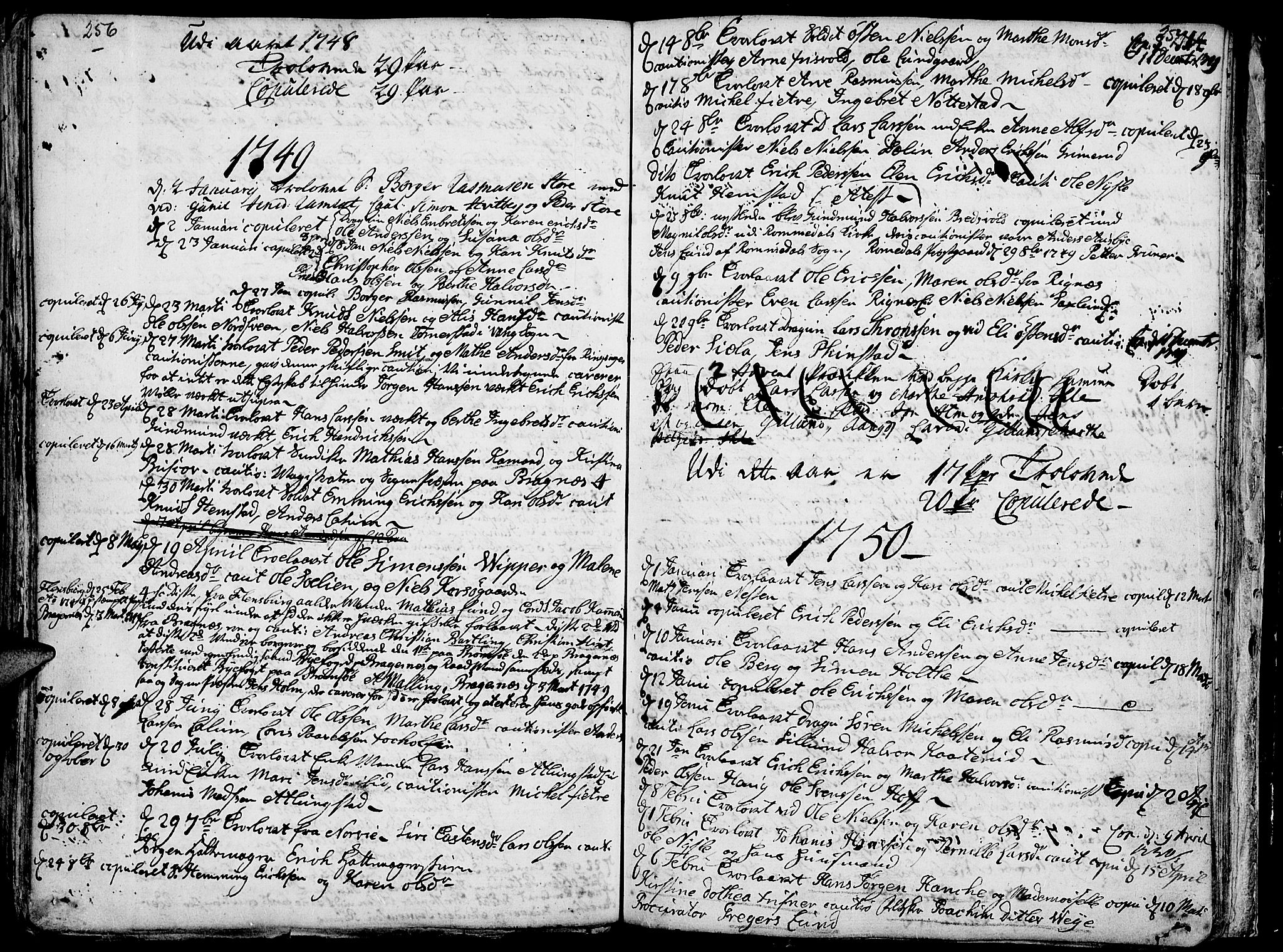 Stange prestekontor, AV/SAH-PREST-002/K/L0004: Parish register (official) no. 4, 1735-1754, p. 256-257