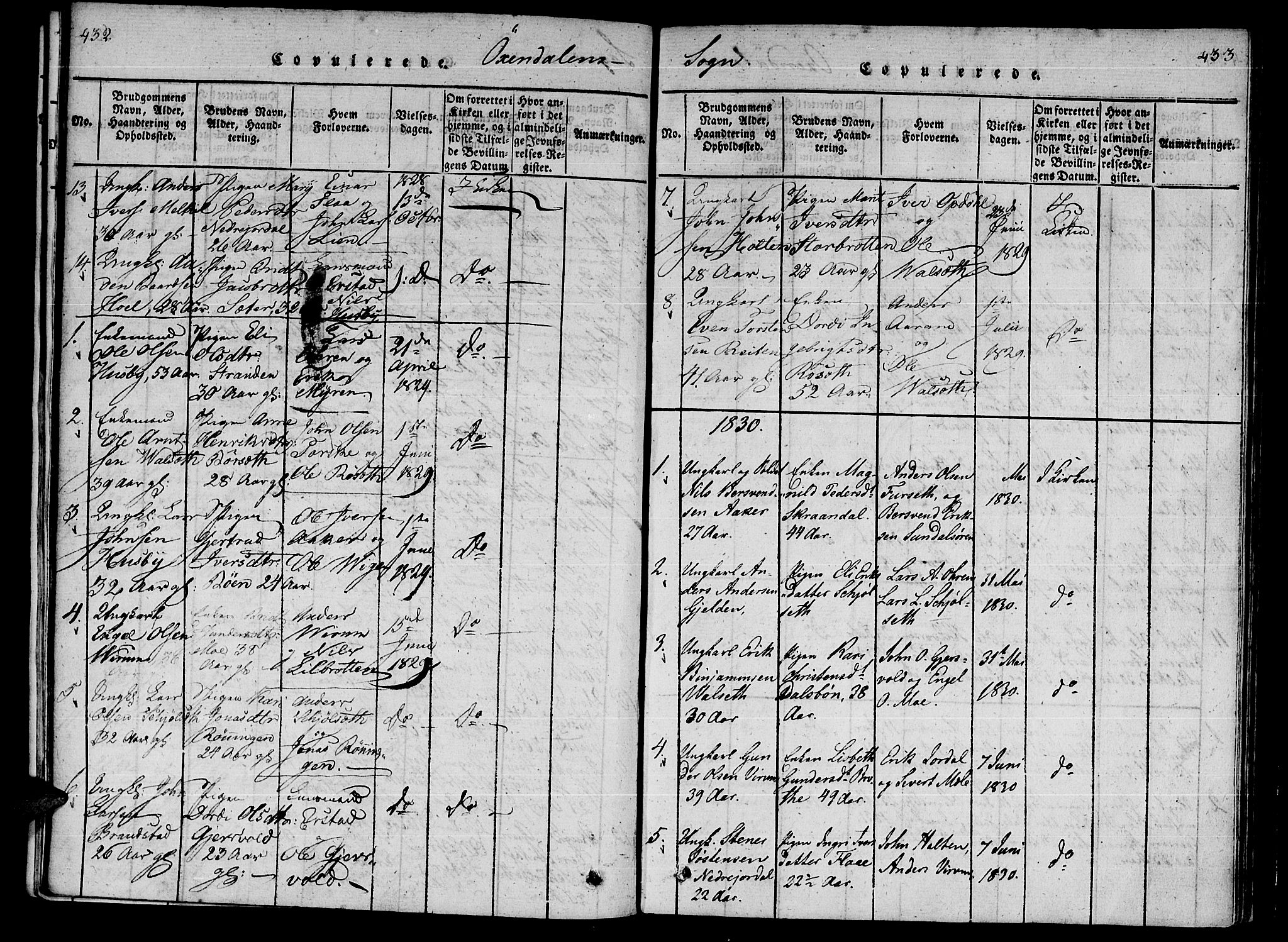 Ministerialprotokoller, klokkerbøker og fødselsregistre - Møre og Romsdal, SAT/A-1454/590/L1011: Parish register (official) no. 590A03 /3, 1819-1832, p. 432-433