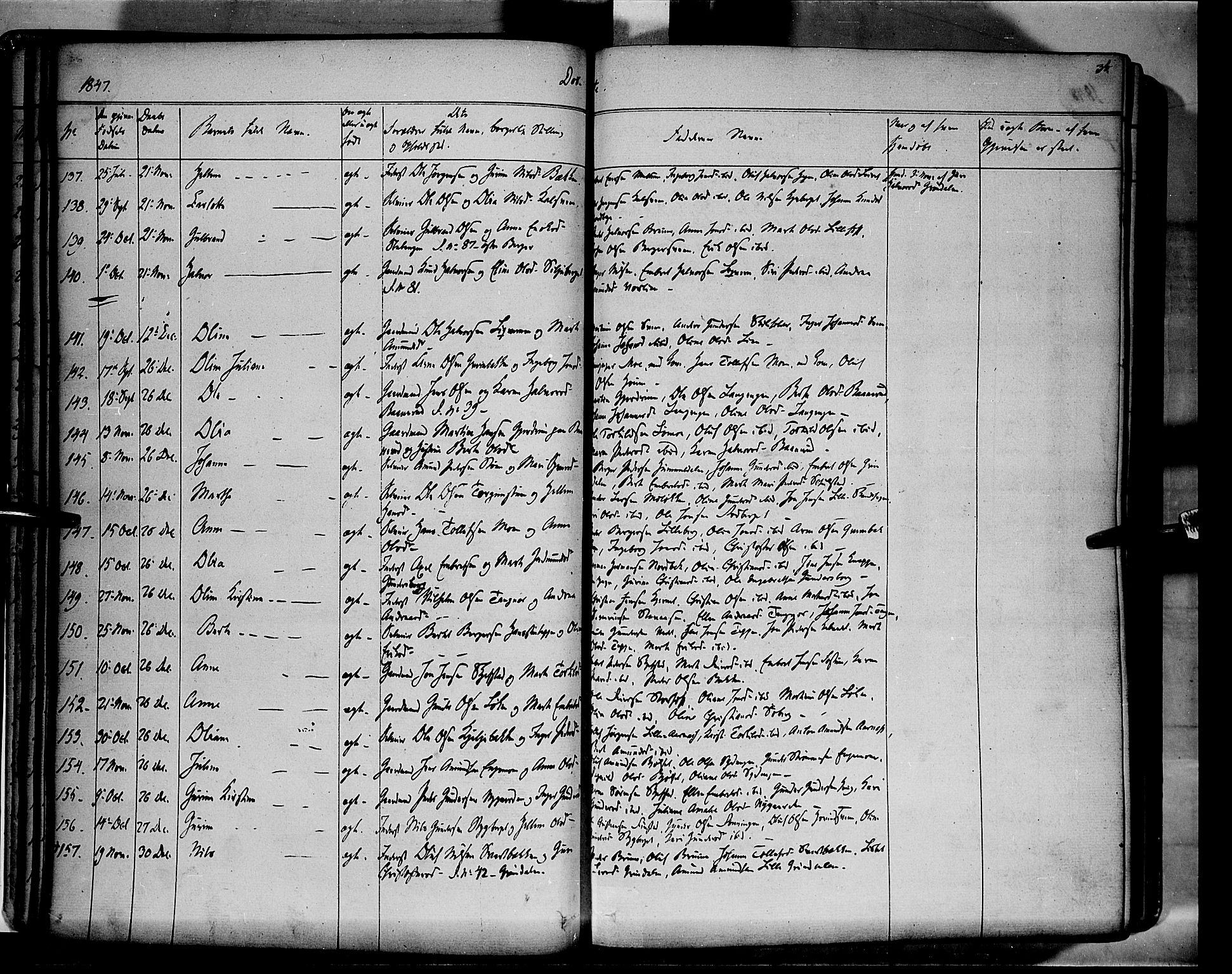 Elverum prestekontor, AV/SAH-PREST-044/H/Ha/Haa/L0009: Parish register (official) no. 9, 1843-1856, p. 34