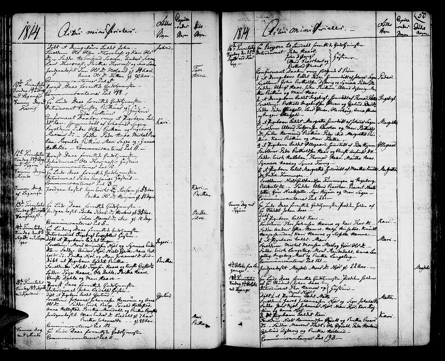 Leikanger sokneprestembete, AV/SAB-A-81001/H/Haa/Haaa/L0006: Parish register (official) no. A 6, 1810-1838, p. 50