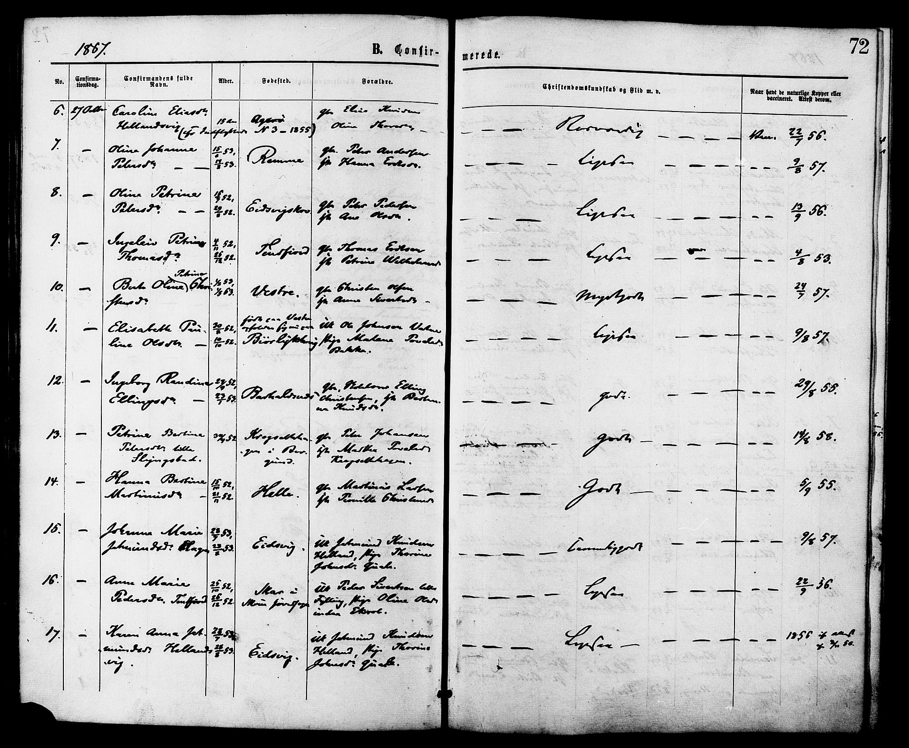 Ministerialprotokoller, klokkerbøker og fødselsregistre - Møre og Romsdal, AV/SAT-A-1454/525/L0373: Parish register (official) no. 525A03, 1864-1879, p. 72