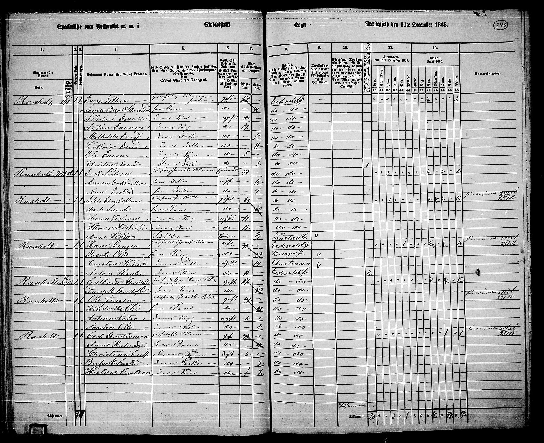 RA, 1865 census for Eidsvoll, 1865, p. 215