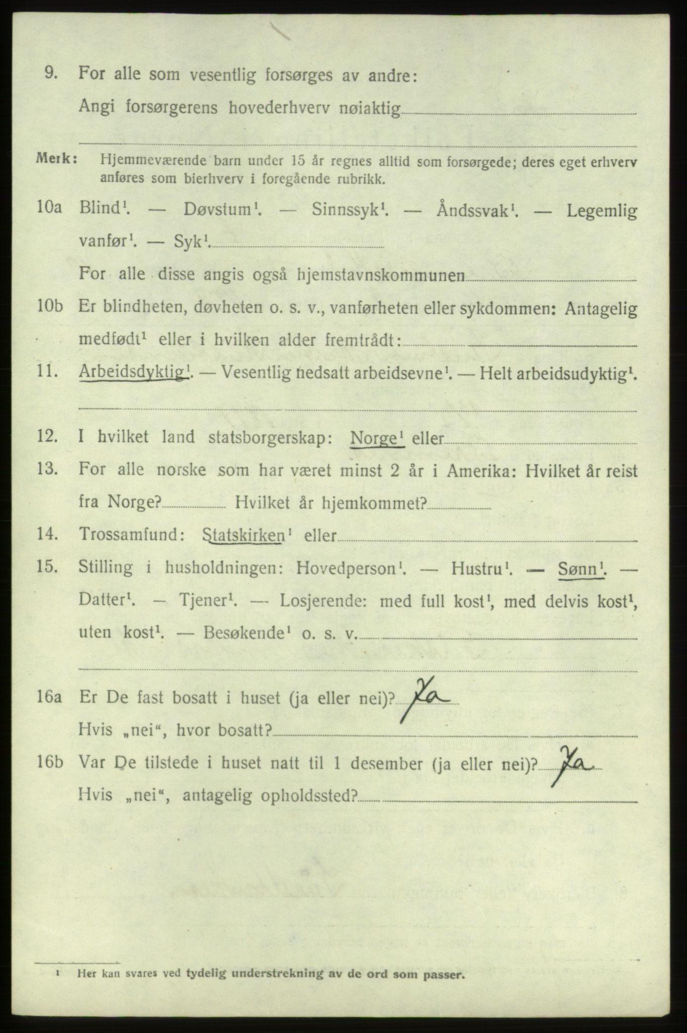 SAB, 1920 census for Bremnes, 1920, p. 6369