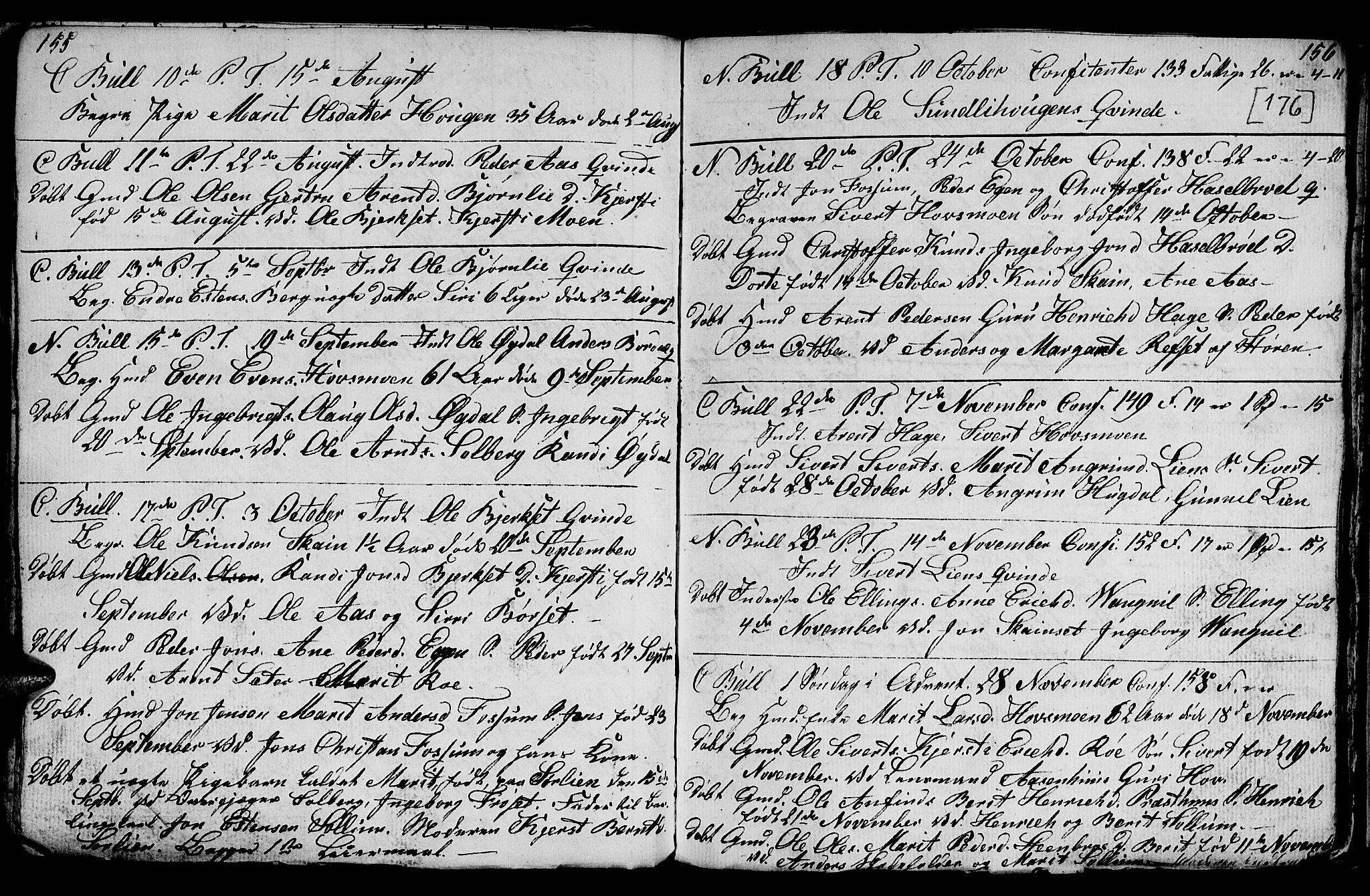 Ministerialprotokoller, klokkerbøker og fødselsregistre - Sør-Trøndelag, SAT/A-1456/689/L1042: Parish register (copy) no. 689C01, 1812-1841, p. 175-176