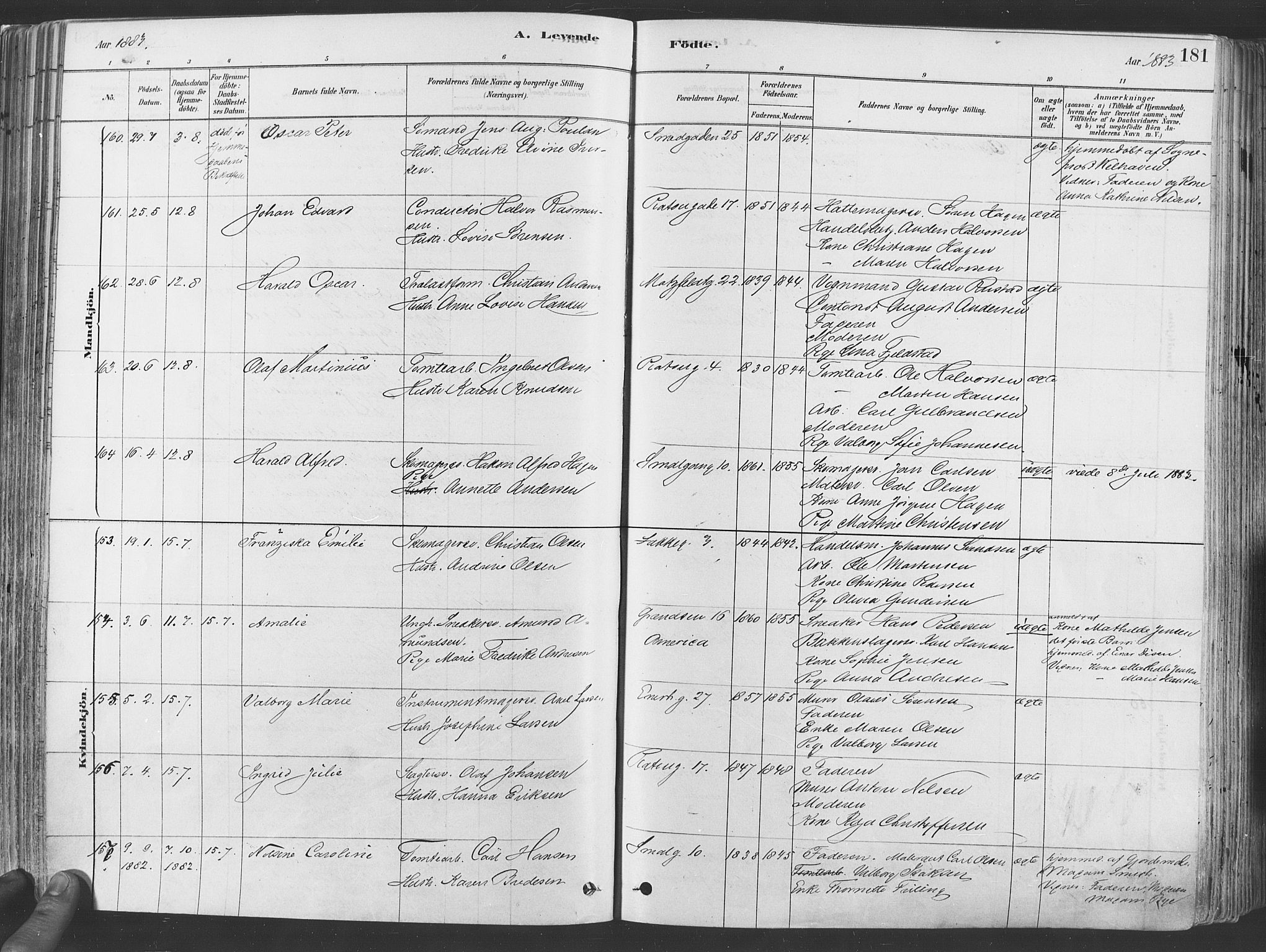 Grønland prestekontor Kirkebøker, SAO/A-10848/F/Fa/L0007: Parish register (official) no. 7, 1878-1888, p. 181