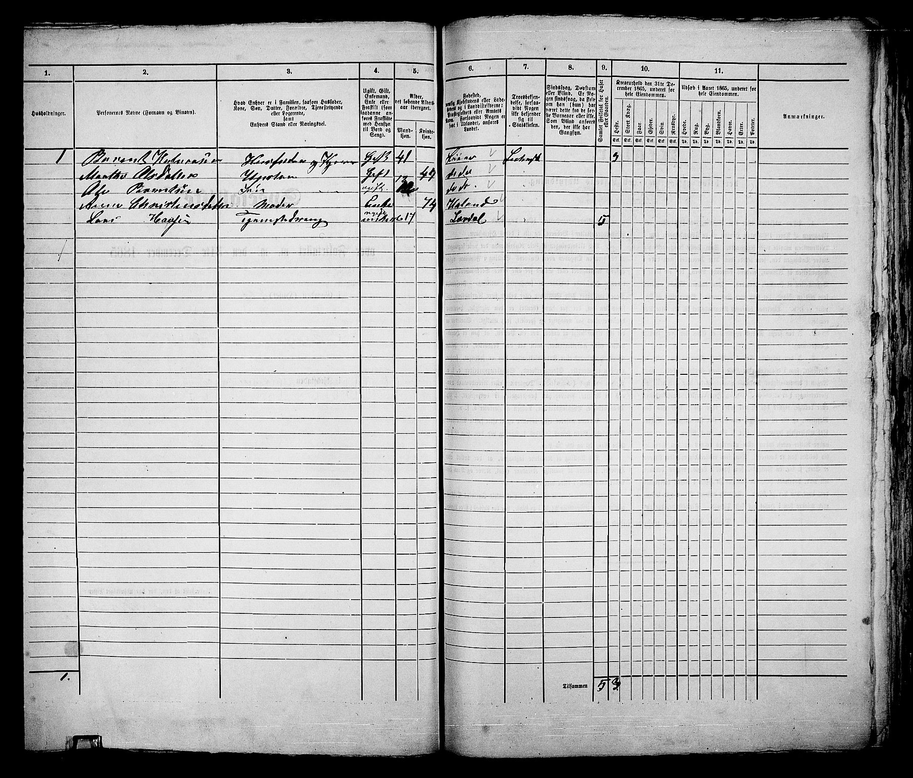 RA, 1865 census for Bragernes in Drammen, 1865, p. 503