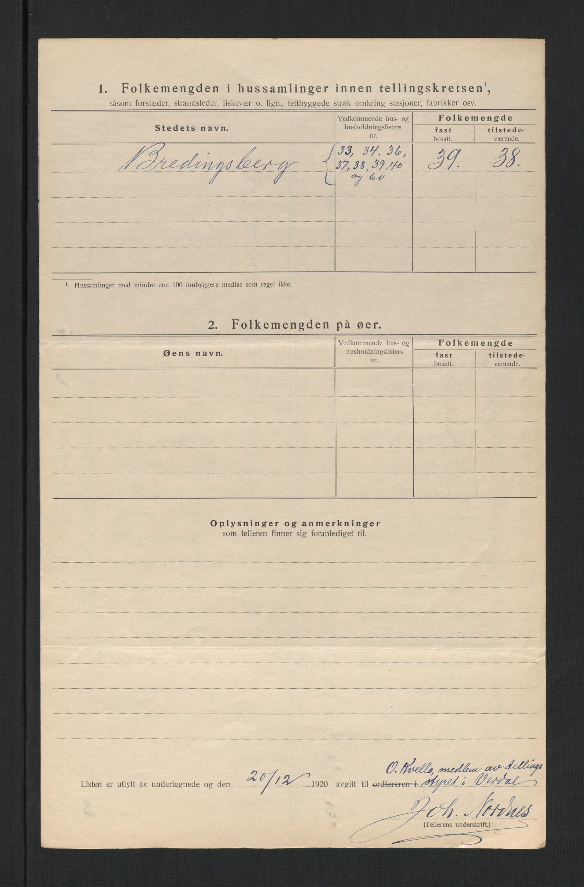 SAT, 1920 census for Verdal, 1920, p. 41