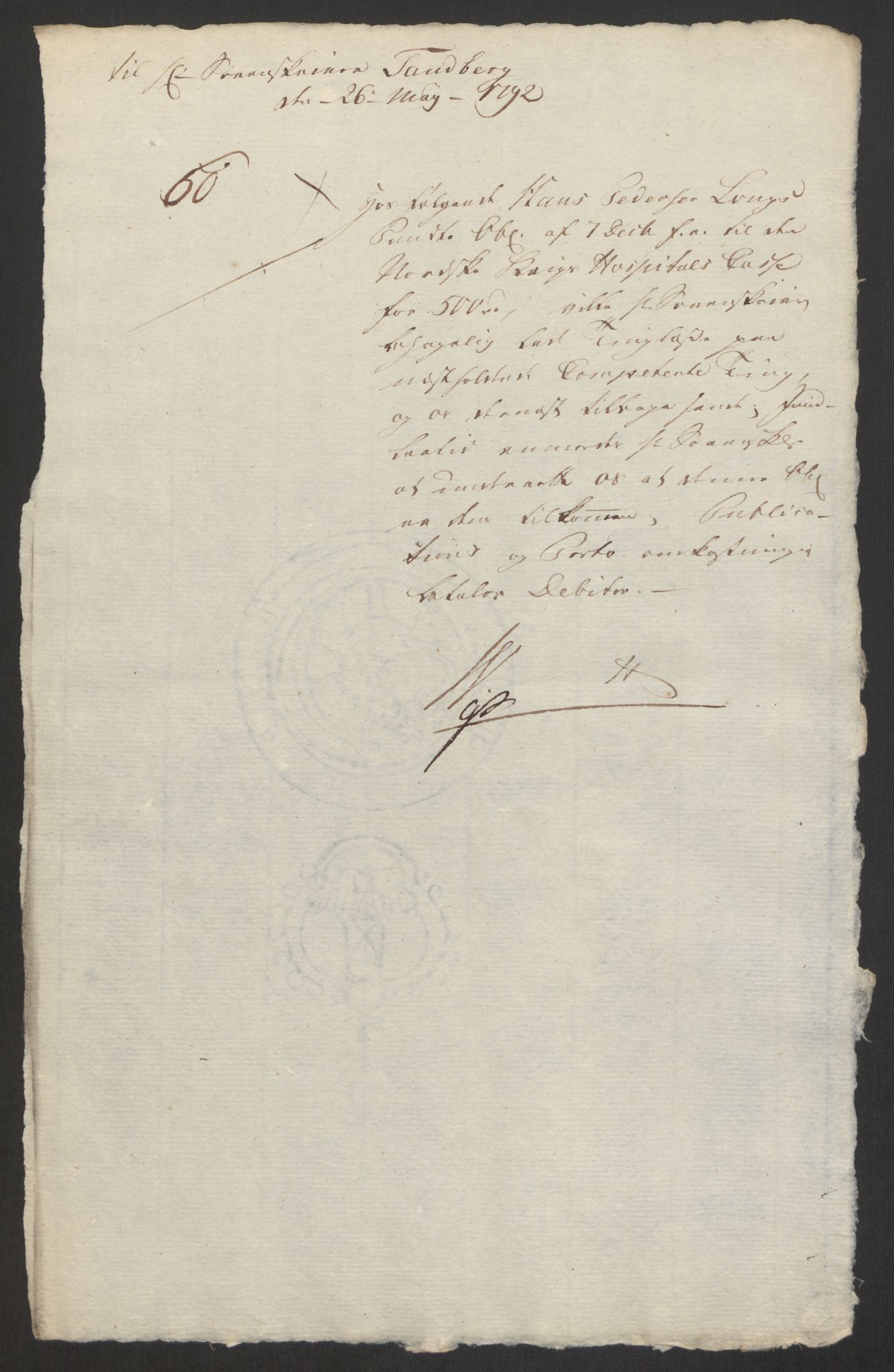 Forsvaret, Den norske kvesthuskasse/krigshospitalkasse, AV/RA-RAFA-1887/F/Fa/L0008: Konsepter, 1790-1793, p. 840