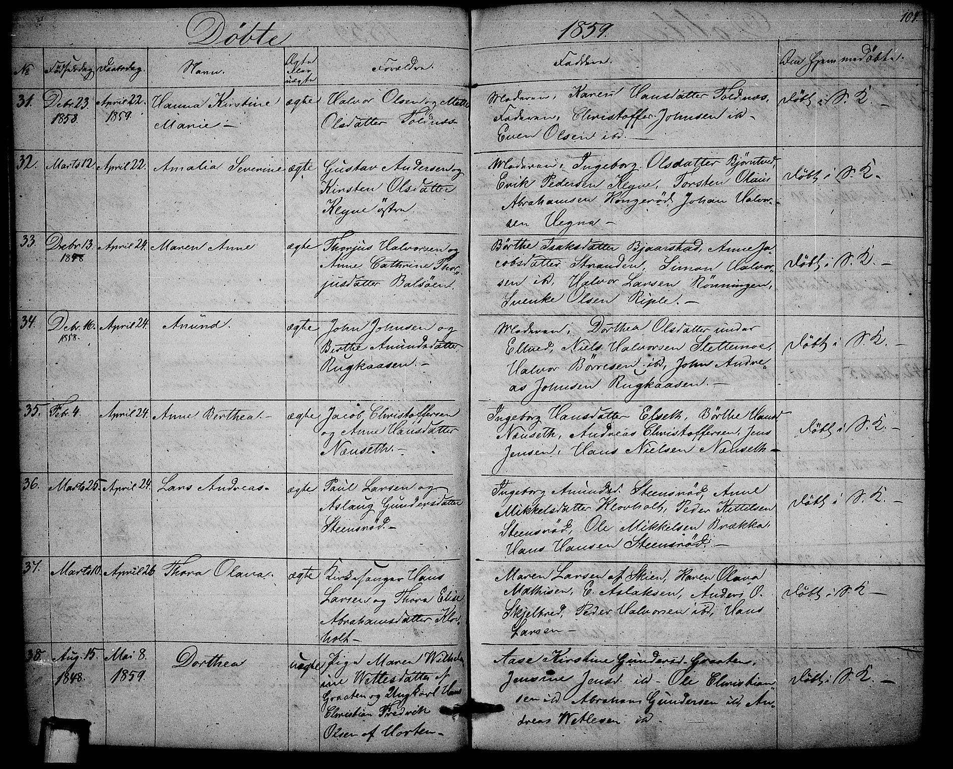 Solum kirkebøker, AV/SAKO-A-306/G/Ga/L0003: Parish register (copy) no. I 3, 1848-1859, p. 104