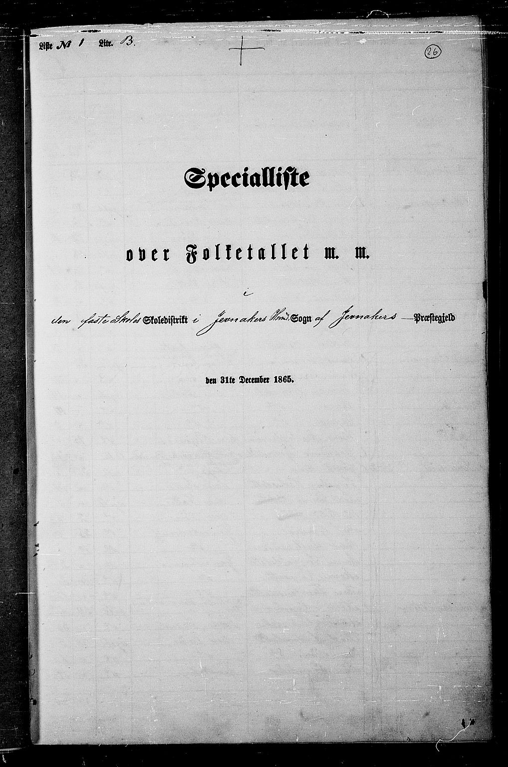 RA, 1865 census for Jevnaker, 1865, p. 25