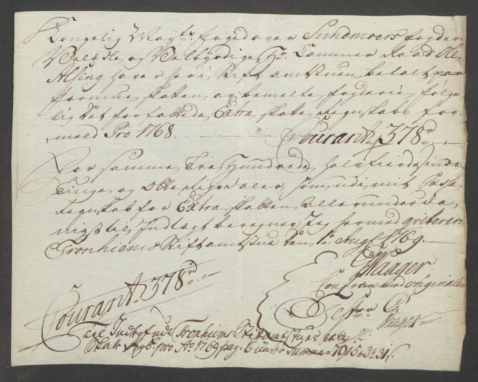 Rentekammeret inntil 1814, Reviderte regnskaper, Fogderegnskap, AV/RA-EA-4092/R54/L3645: Ekstraskatten Sunnmøre, 1762-1772, p. 136