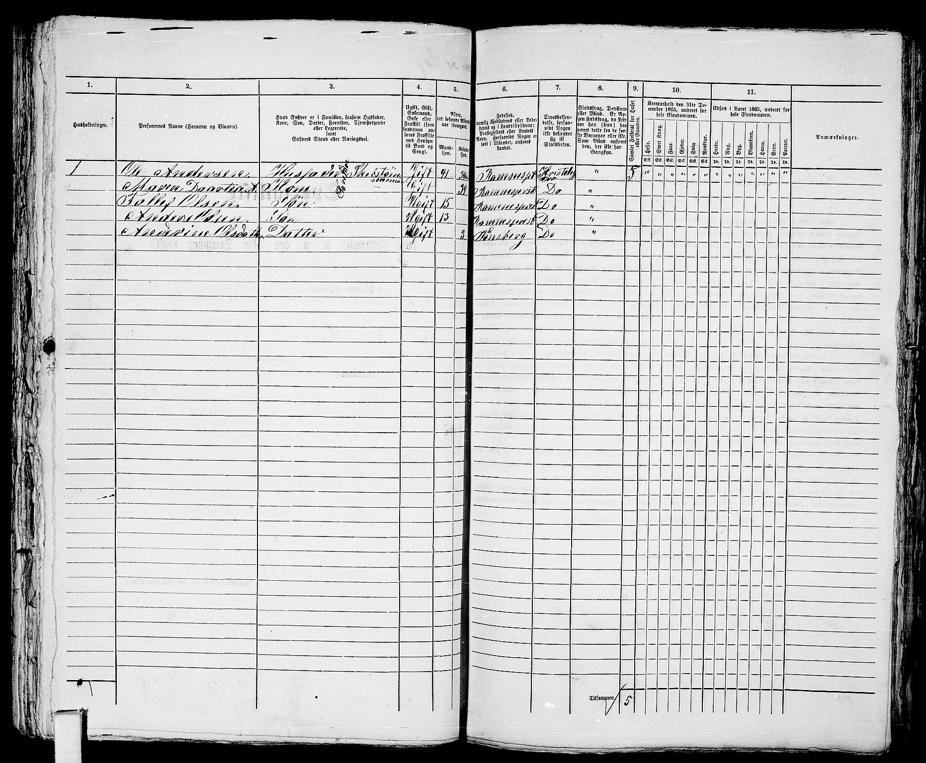 RA, 1865 census for Tønsberg, 1865, p. 449